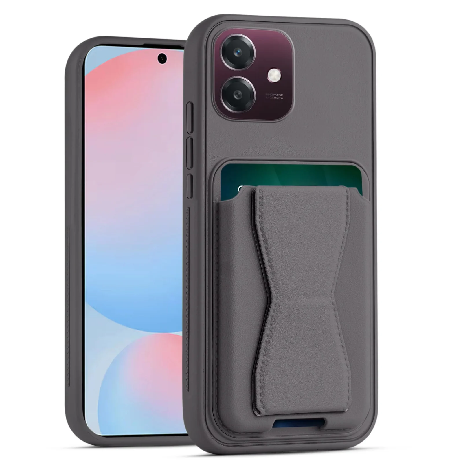 Dl3 Mobilak Leather Wallet Case Compatible with Oppo A3 / Oppo A3X, Leather Back Cover With TPU Frame, Shockproof Protective Phone Case with Card Holder Stand (Black)