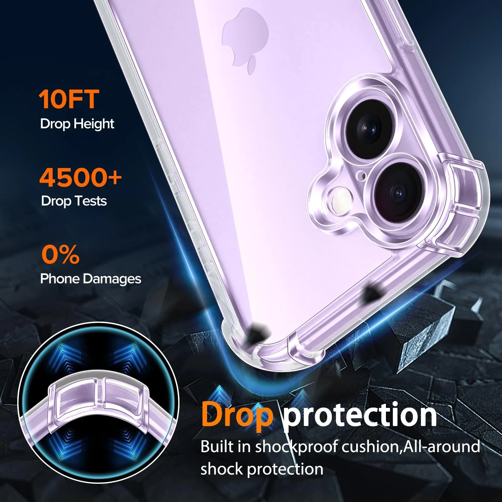 DL3 Mobilak Clear TPU Protective Case for iPhone 17 with Camera Protection and Shockproof Design - Clear