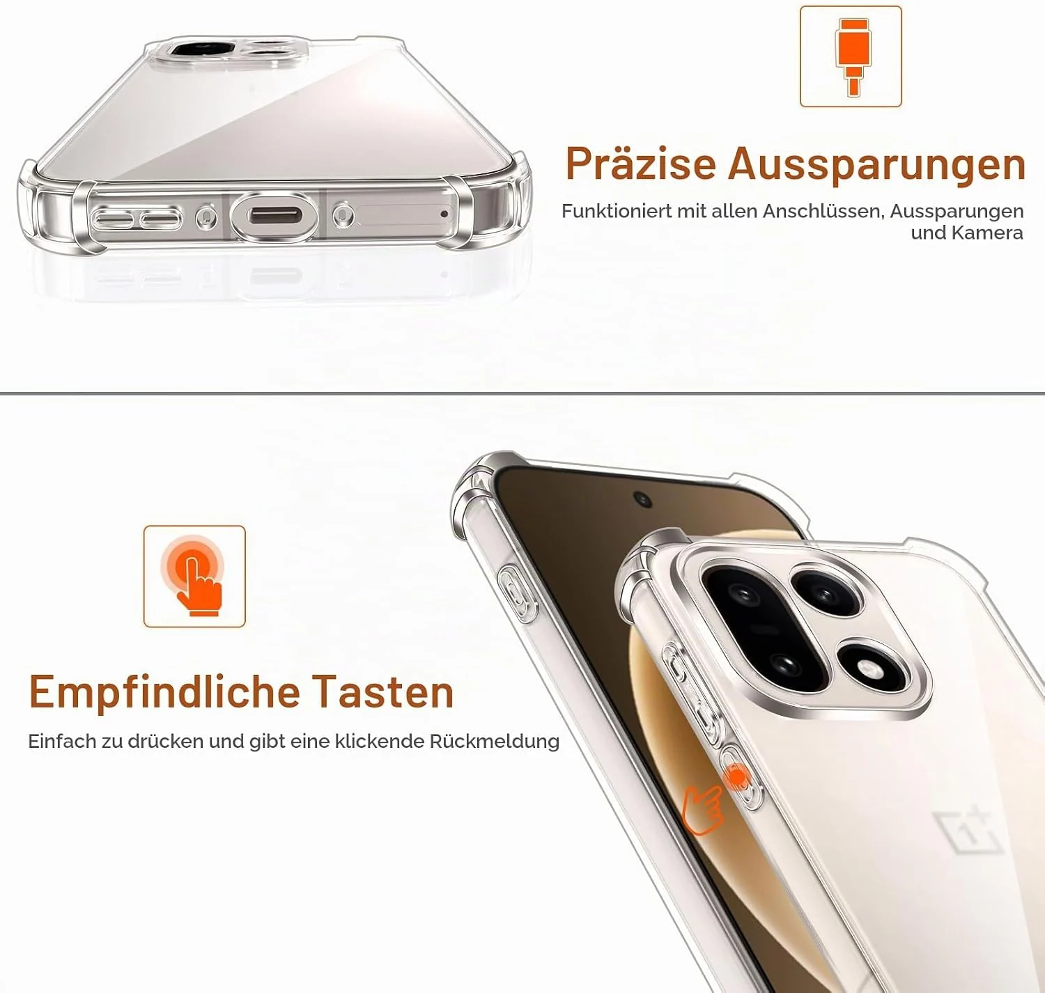 DL3 MOBILAK Clear Soft TPU Phone Case for OnePlus 15 - Clear