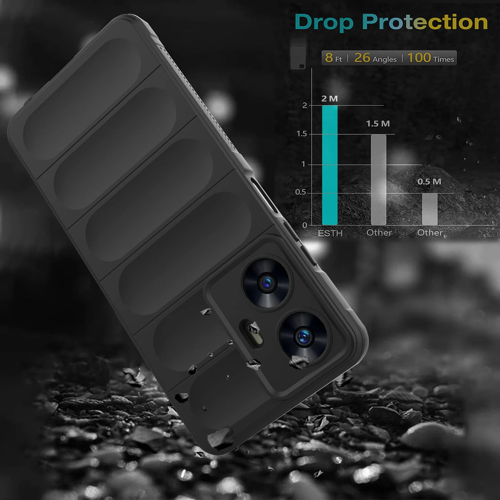 DL3 Mobilak Flexible Silicone and TPU Protective Case with Camera Protection for realme C55 / Narzo N55 - Black
