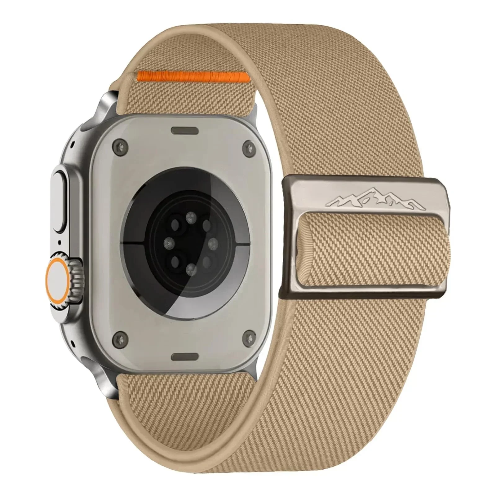 DL3 Mobilak Solo Loop Nylon Band Compatible with Apple Watch Ultra 2/Ultra Band 49mm 45mm 46mm 44mm 42mm for Men Women, Soft Fabric Braided Elastic Sport Strap for iWatch Series SE 10/9/8/7/6/5/4 - Stone