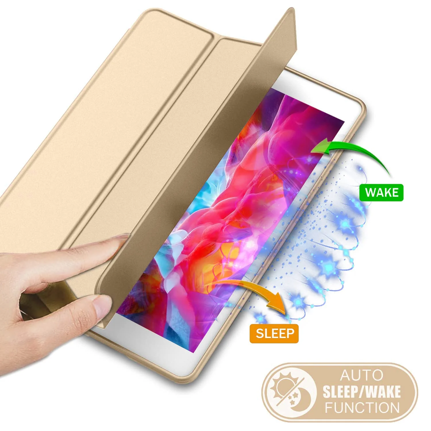 DL3 Mobilak iPad 10th Generation Case, Auto Wake&Sleep iPad Cover 10th Generation Case, Slim Trifold Stand TPU Back Shell Case for iPad 10th Gen 10.9 inch - Gold