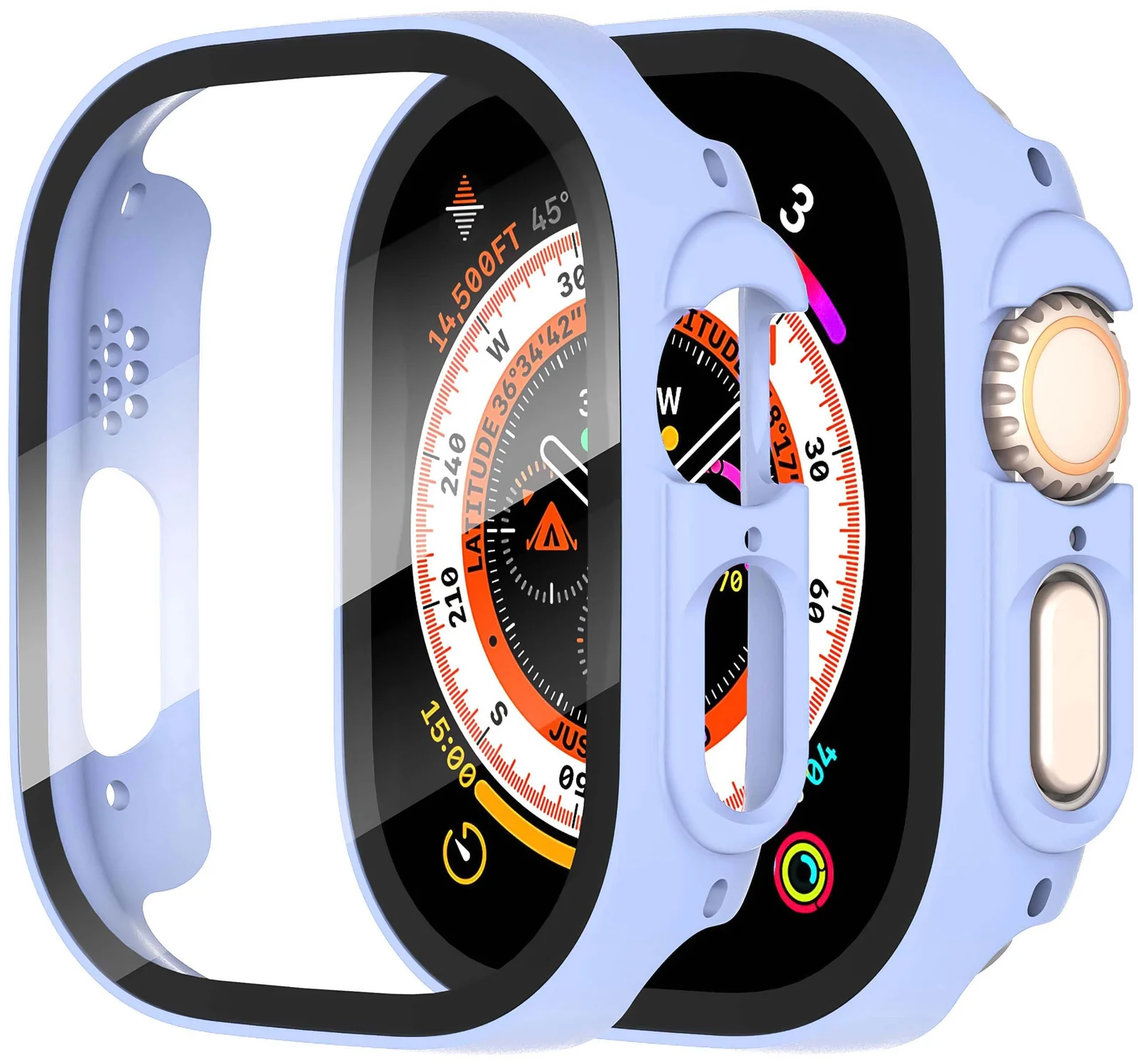DL3 Mobilak Hard Case Designed for Apple Watch Ultra 2 (2023) / Ultra 1 49mm, Built-in 9H [HD Clear] Tempered Glass Screen Protector, [Full Protection] Slim Cover for iWatch 49mm