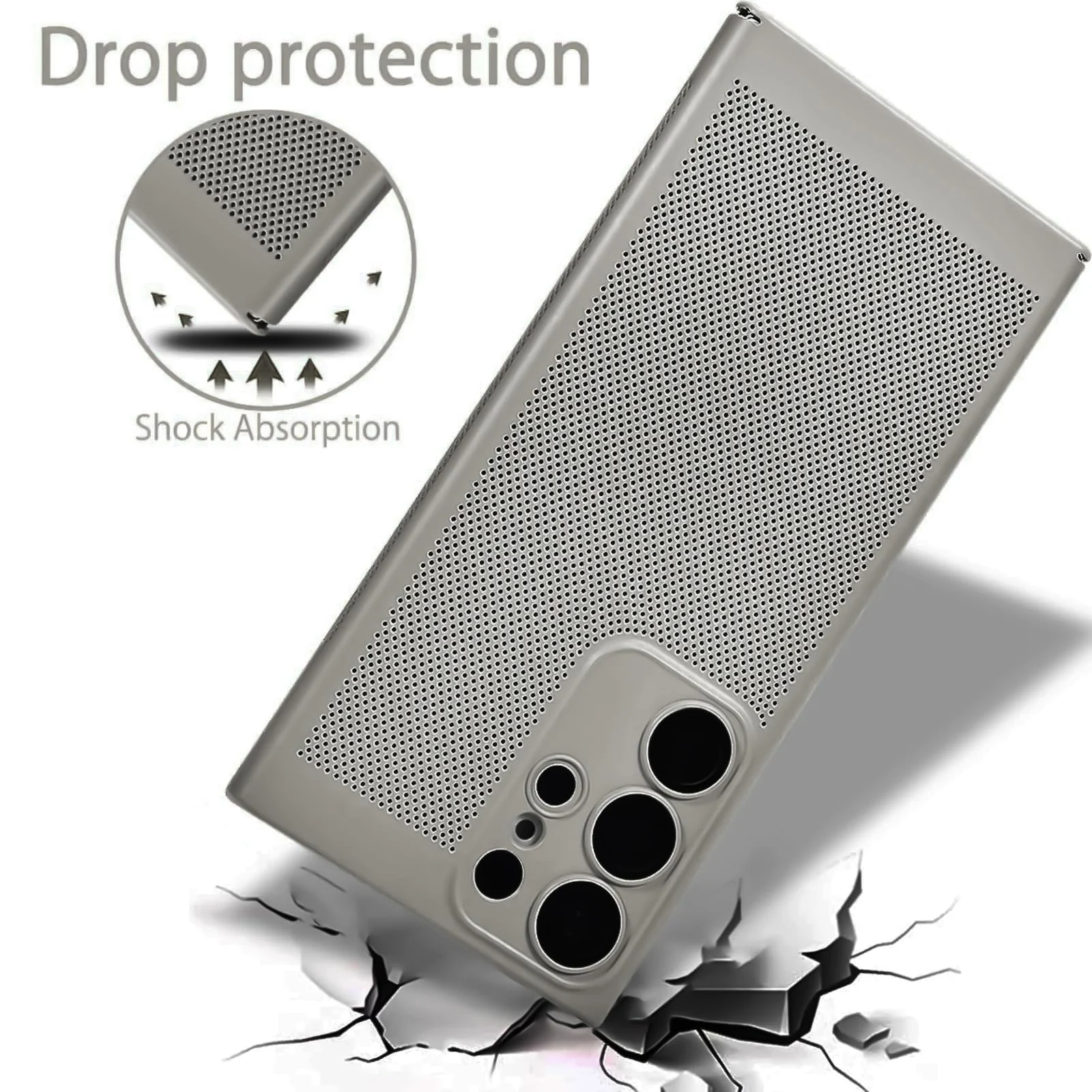 DL3 Mobilak PC Protective Case for Samsung Galaxy A15 with Camera Protection and Shockproof Design - Gray