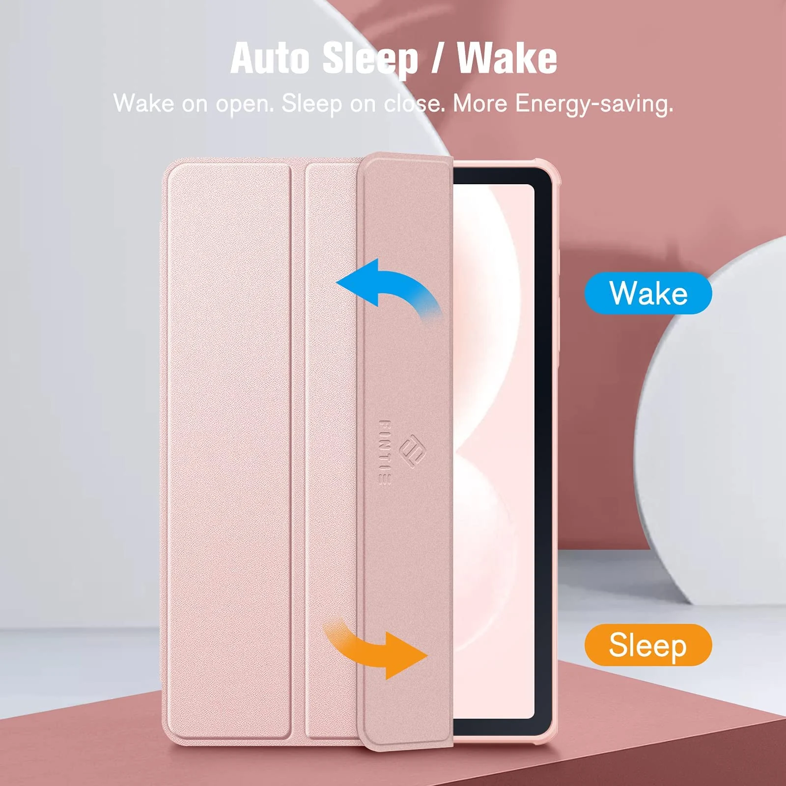 DL3 Mobilak Hybrid Slim Case for Samsung Galaxy Tab S6 Lite 10.4'' 2020 Model SM-P610 (Wi-Fi) SM-P615 (LTE) with S Pen Holder, Cover with Clear Transparent Back Shell, Auto Wake/Sleep - Rose Gold