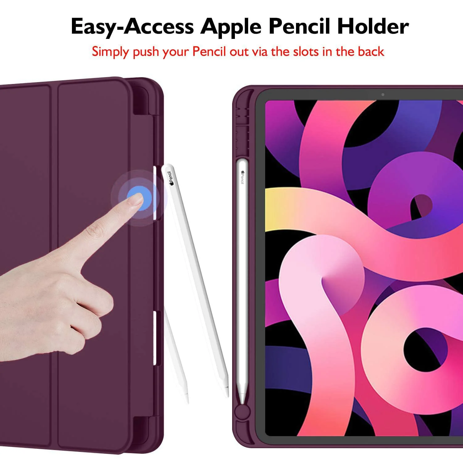 DL3 Mobilak Samsung Galaxy Tab A9 Cover Case 8.7 inch Tablet Cover [SM-X110/X115/X117] Case with Pen Holder, Soft TPU Back Trifold Stand Protective Smart Cover Flip, Auto Wake&Sleep - Wine Red