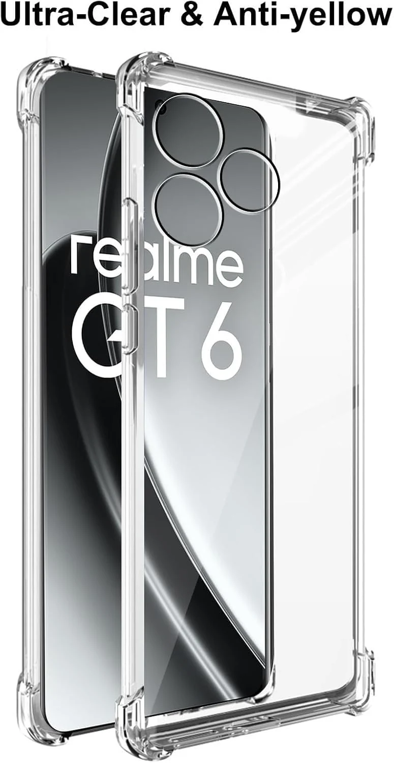 DL3 Mobilak Clear TPU Protective Case for realme GT 6 / realme GT 6T with Camera Protection and Shockproof Design - Clear
