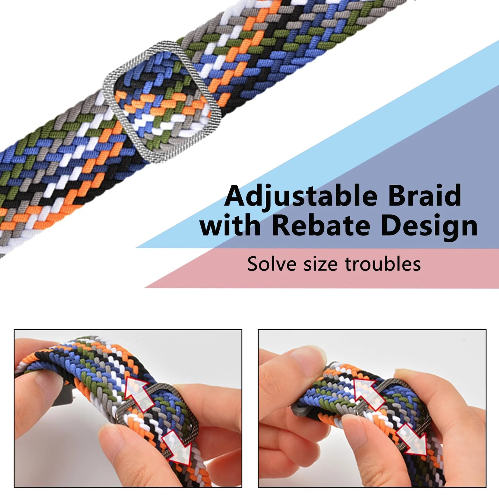 DL3 Mobilak Compatible with Xiaomi Mi Band 10/9/8 strap, Braided Solo Loop for Nylon Elastic Adjustable Replacement Wristband Compatible with Xiaomi Smart Band 8/9/10 - Black