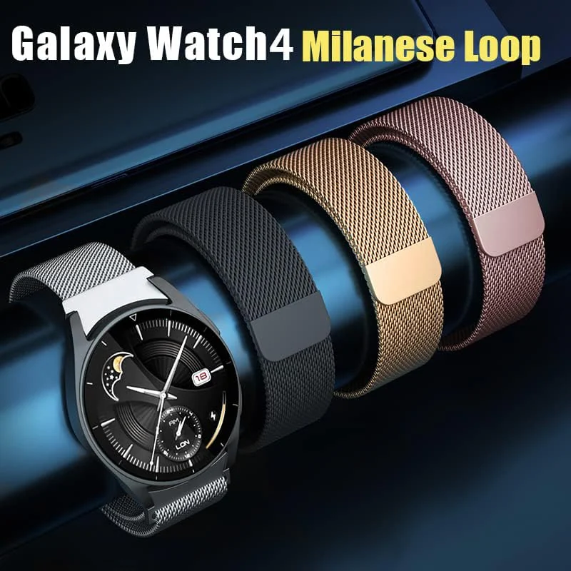 DL3 Mobilak No Gap Metal Band Compatible with Samsung Galaxy Watch 7 6 5 4 FE 40mm 44mm, Galaxy Watch 6 4 Classic 47mm 43mm 42mm 46mm/Watch 5 Pro 45mm, Stainless Steel Wristband Women Men - Silver