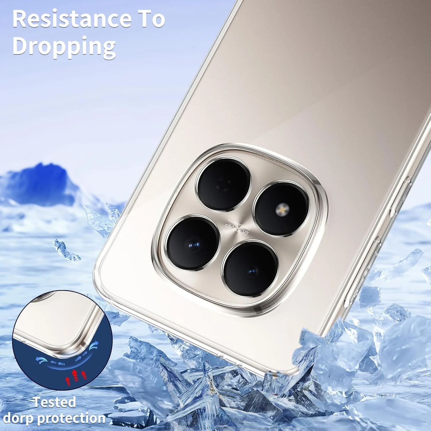 DL3 Mobilak Case Compatible with Xiaomi Redmi Note 15 5G, Case Crystal Soft TPU Gel Case Flexible Silicone Anti-Scratch Camera Protection TPU Cover - Clear