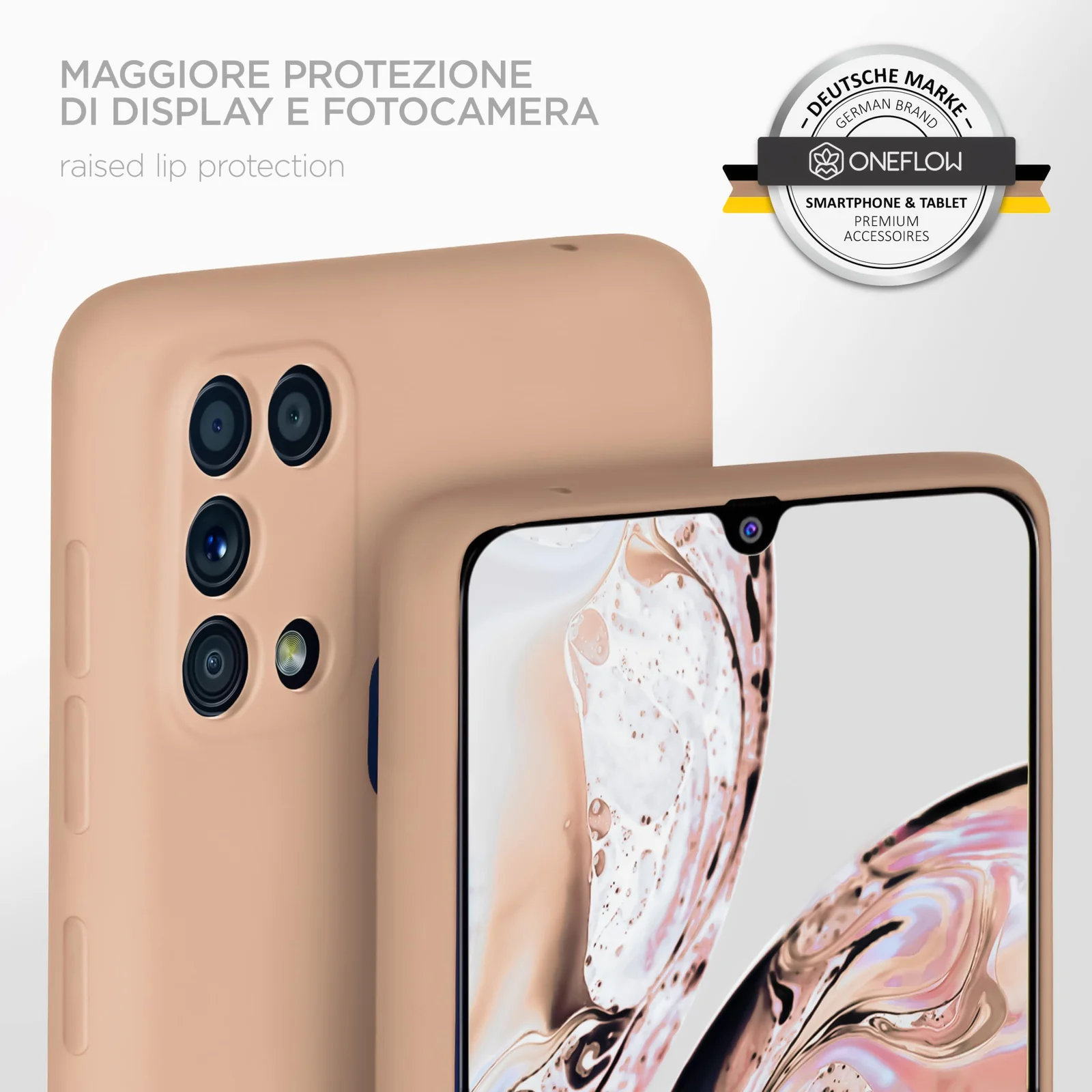 DL3 Mobilak Silicone Protective Case for Samsung Galaxy M31, Shock-absorbing protection, Scratch-resistant surface, Soft microfiber lining - Light Orange