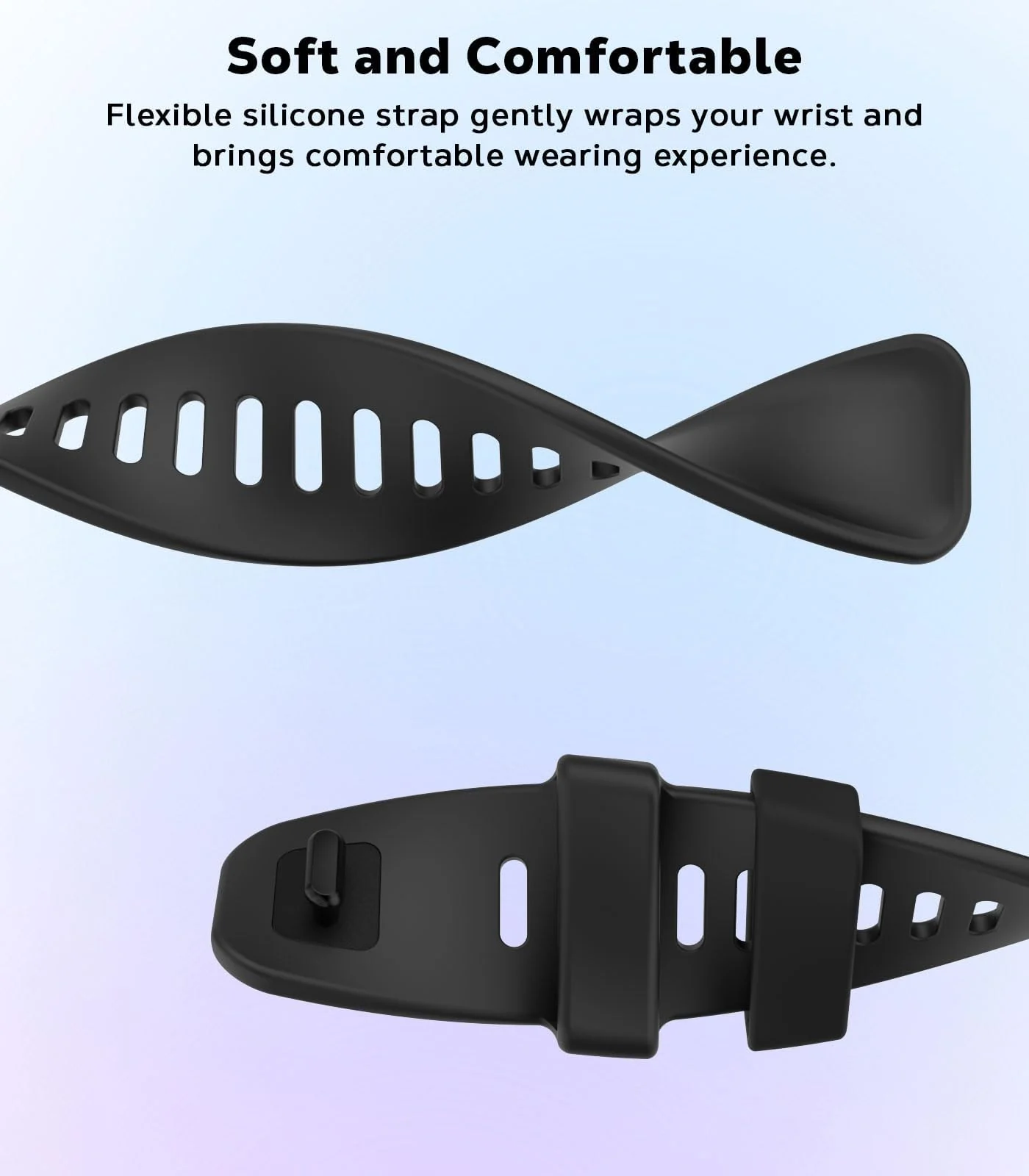 DL3 Mobilak Strap Compatible with Redmi Watch 4 / Redmi Watch 5 / Xiaomi Smart Band 8 Pro/Xiaomi Smart Band 9 Pro, Women Men Bracelet, Adjustable Replacement Armband Silicone Strap - Black