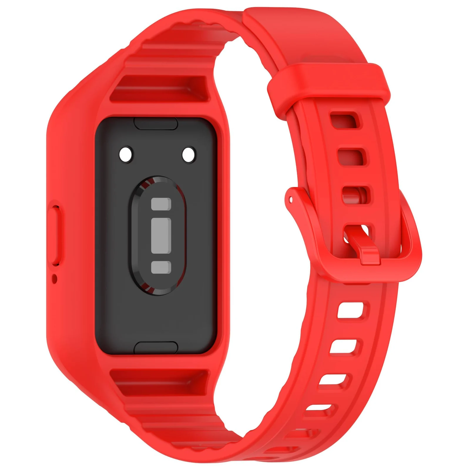 DL3 Mobilak Strap Compatible with Samsung Galaxy Fit 3 SM-R390, Silicone Sport Band Replacement Watchband with Bumper Case for Samsung Galaxy Fit 3, Adjustable Wristband - Red