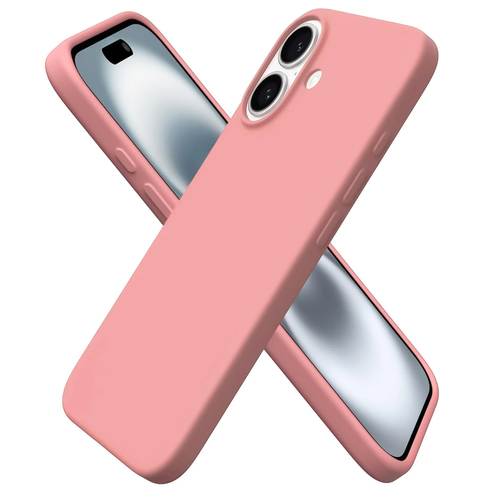 DL3 Mobilak Liquid Silicone Protective Case with Soft Microfiber Lining for iPhone 16 - Salmon