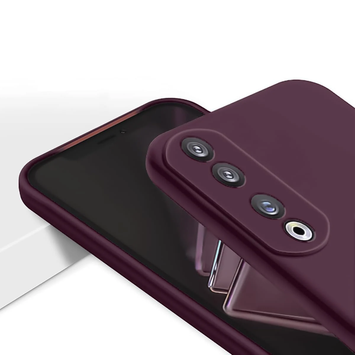 DL3 Mobilak Honor 70 Case, Soft Flexible Silicone Gel Rubber Bumper Cover, Slim Fit Full Body Shockproof Protective Phone Case (Win Red) - Wine Red