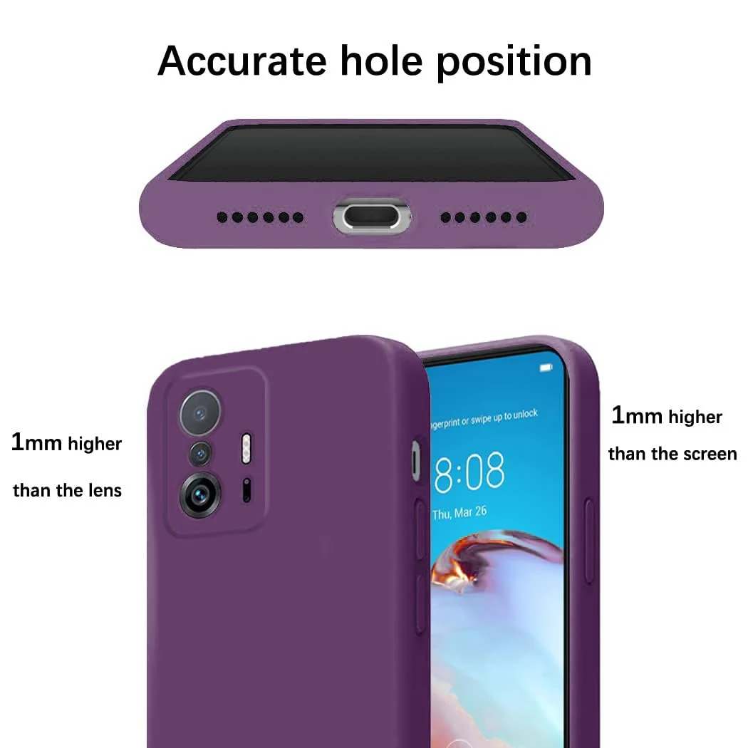 DL3 Mobilak Xiaomi 11T / Xiaomi 11 T Pro Case, Soft Flexible Silicone Gel Rubber Bumper Cover, Full Body Shockproof Protective Phone Case - Violet