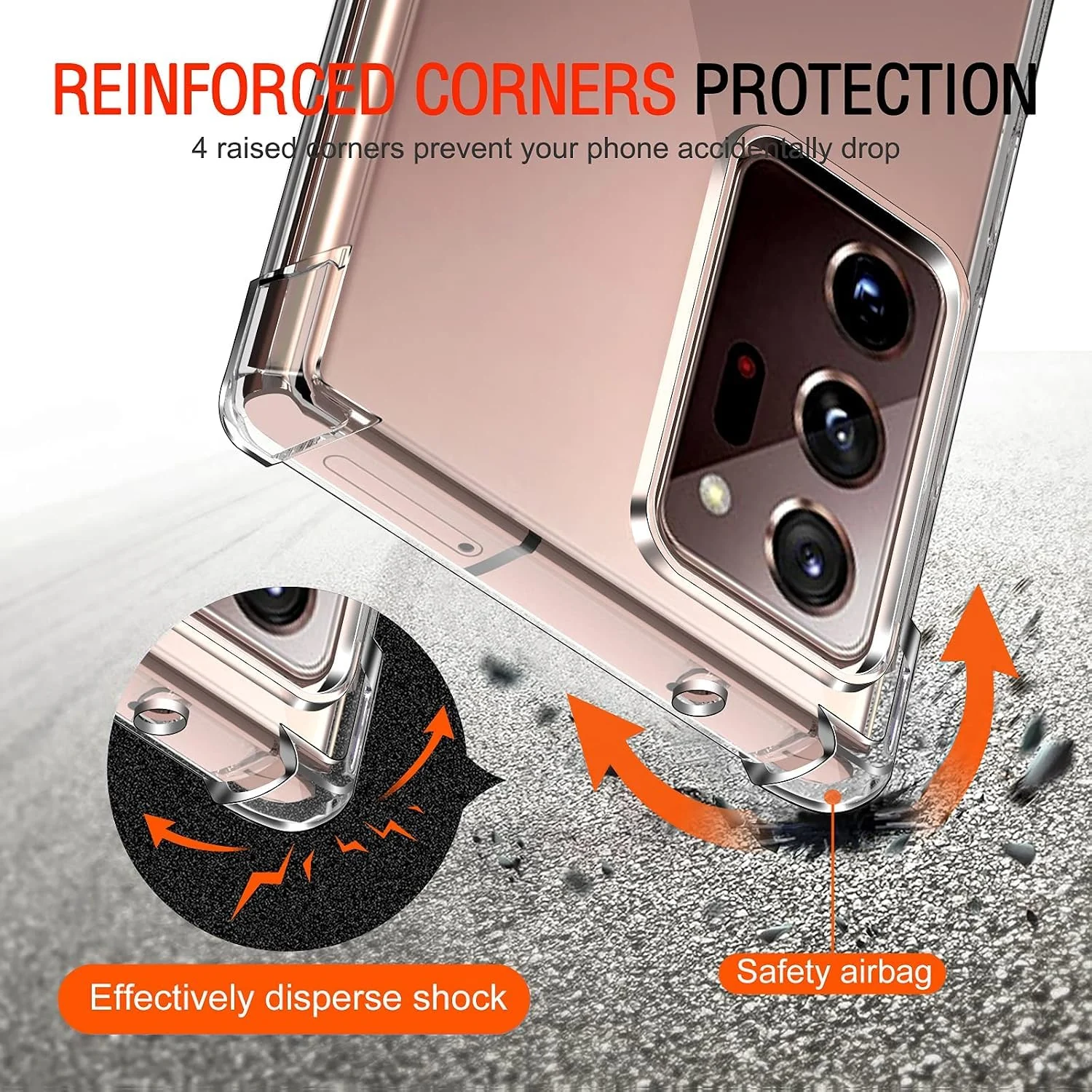 DL3 MOBILAK Clear Soft TPU Phone Case for Samsung Galaxy Note 20 Ultra 4G and Note 20 Ultra 5G - Clear