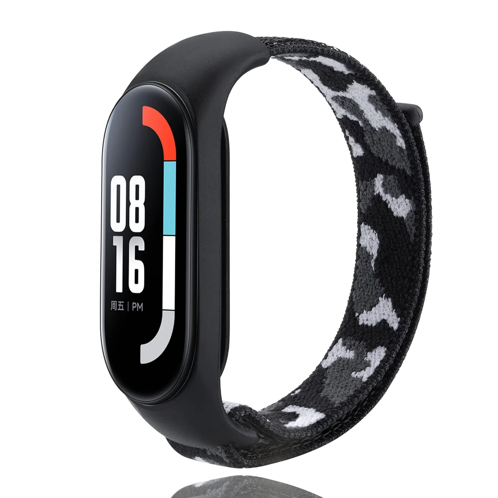 DL3 Mobilak Nylon Band for Xiaomi Mi Band 7/Mi Band 6/Mi Band 5/Mi Band 4/Mi Band 3, Bracelet Nylon Watch Strap Adjustable Sport Replacement Strap for Men Women - Camouflage Black