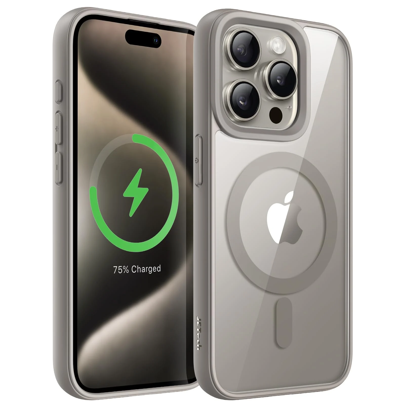 DL3 Mobilak Case Magnetic Crystal Clear for iPhone 13 Pro (6.1 Inch) Case, [Compatible with MagSafe] Slim Phone Case Thin Cover - Titanium