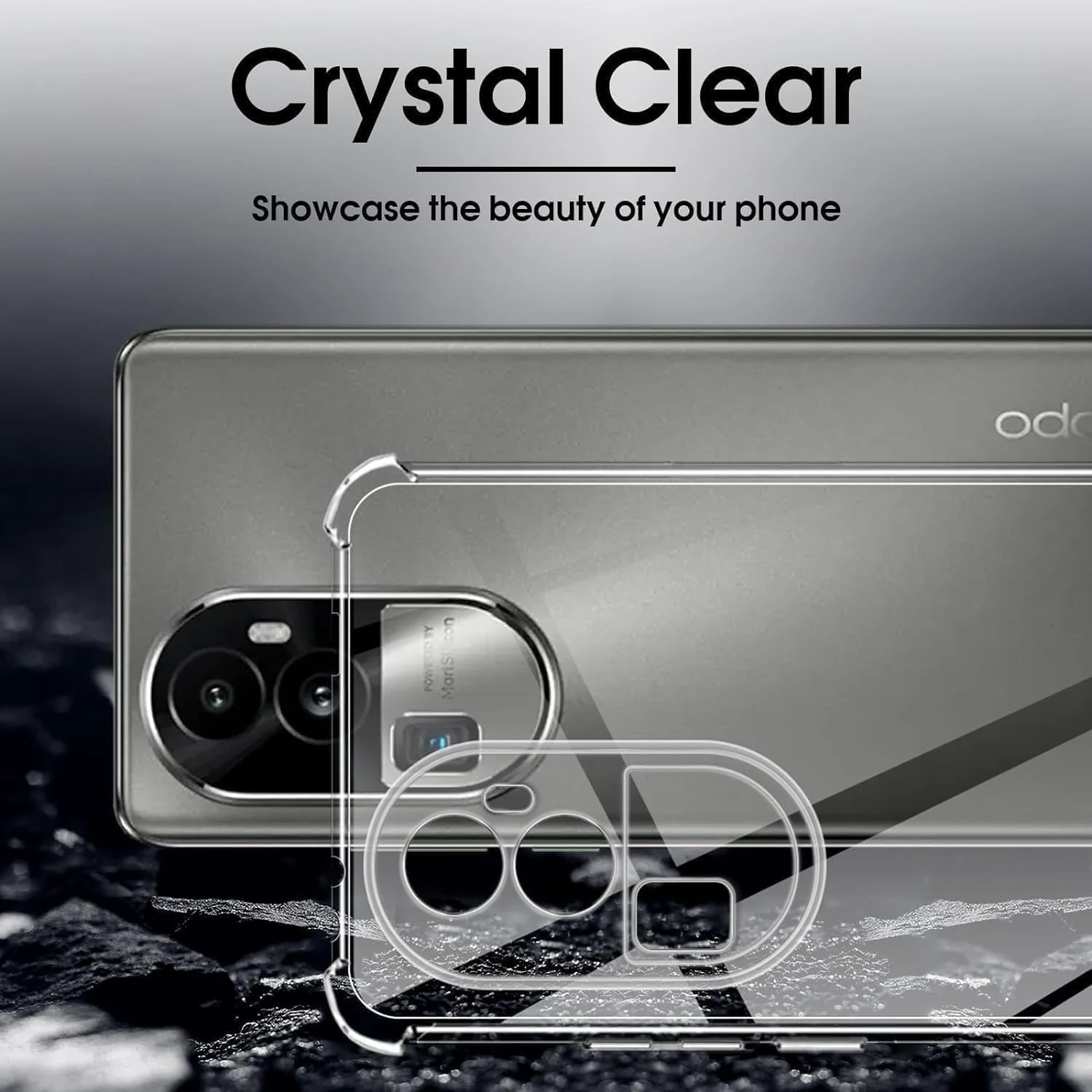 DL3 Mobilak Clear TPU Protective Case for OPPO Reno 10 Pro Plus with Camera Protection and Shockproof Design - Clear