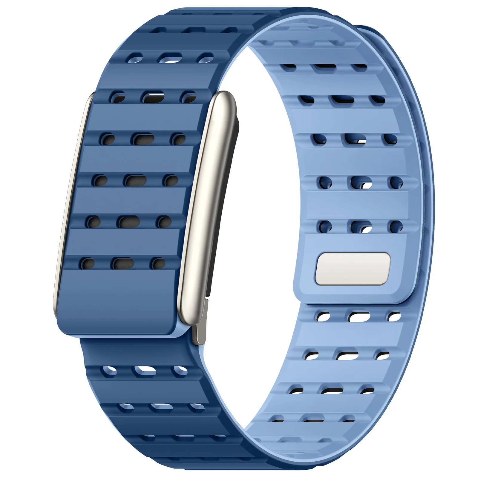 DL3 MOBILAK Adjustable Silicone Sports Watch Strap for Whoop 5.0 - Blue/Light Blue