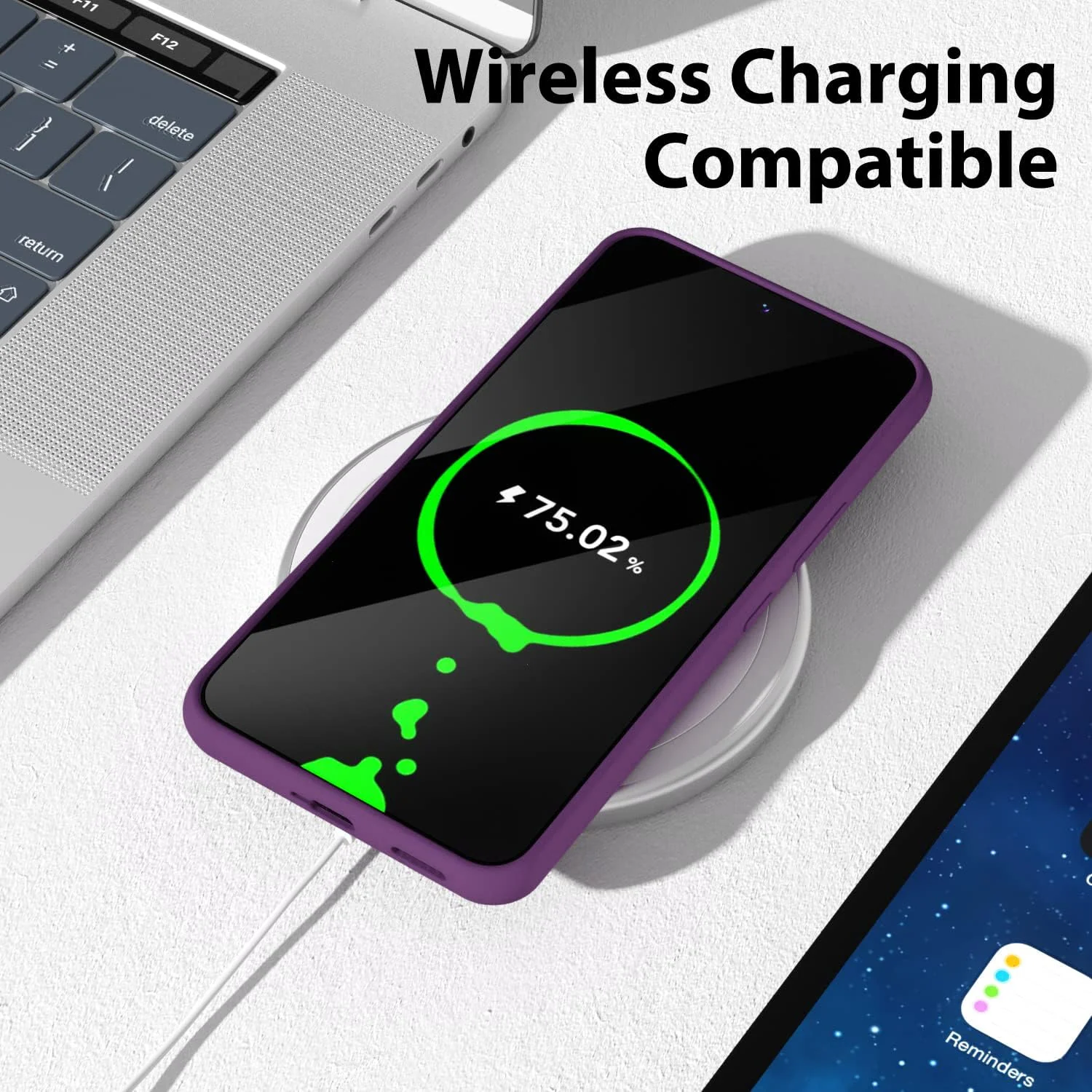 DL3 Mobilak Liquid Silicone Protective Case with Soft Microfiber Lining with Full Camera Protection for Samsung Galaxy S22 5G - Violet