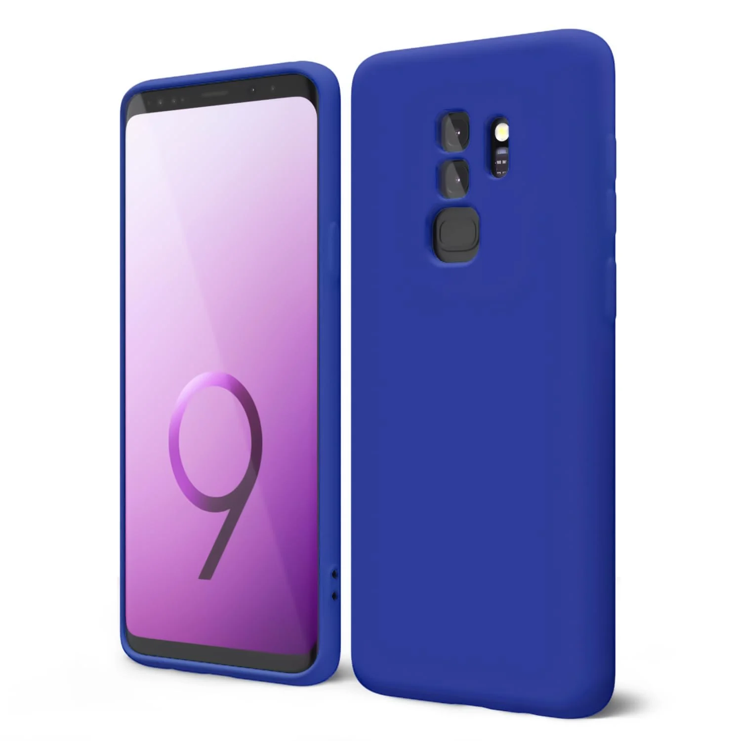 DL3 Mobilak Liquid Silicone Protective Case with Soft Microfiber Lining with Full Camera Protection for Samsung Galaxy S9 Plus - Pepsi