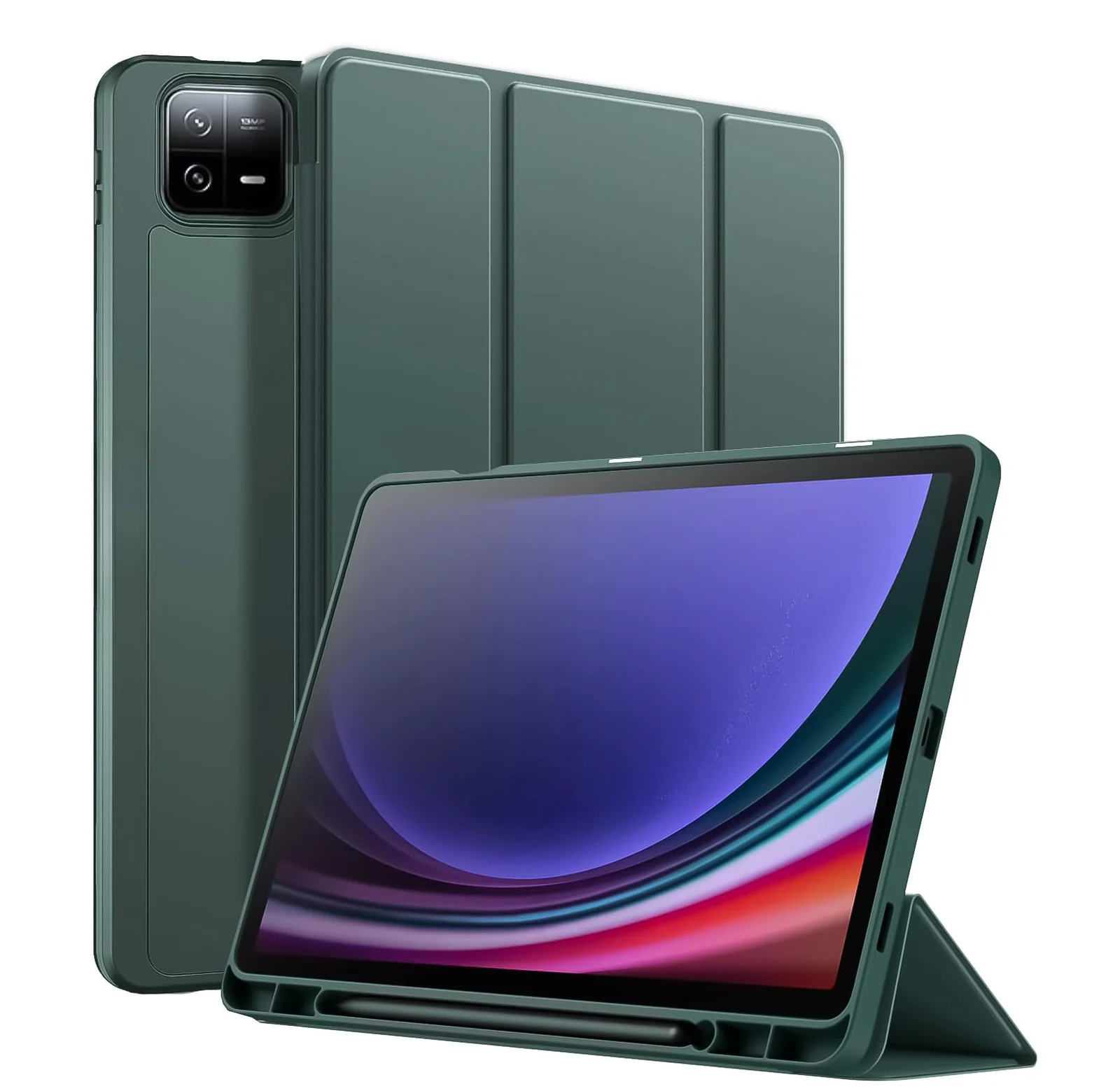 DL3 Mobilak Xiaomi Pad 6/Pad 6 Pro Case with Pen Holder 11.0 inch 2023, Soft TPU Back Trifold Stand Protective Smart Cover Flip for Xiaomi Pad 6/Pad 6 Pro, Auto Wake&Sleep - Green