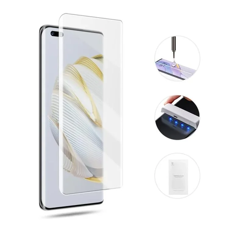 DL3 Mobilak Huawei Nova 10 Pro Screen Protector [Liquid UV Tempered Glass] Full Screen adhesive [Sensitive Touch][Fingerprint Sensor Compatible] HD - Clear