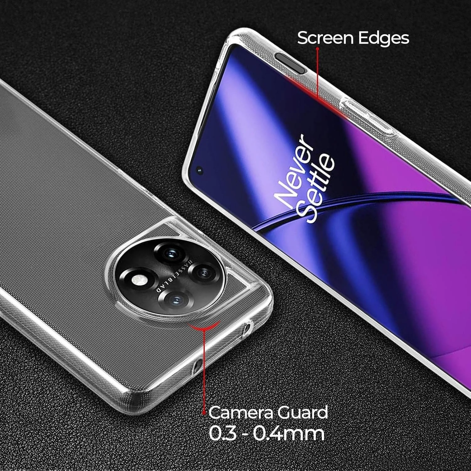 DL3 Mobilak Case Compatible with OnePlus 11 5G Case Crystal Soft TPU Gel Case Flexible Silicone Anti-Scratch Camera Protection TPU Cover - Clear
