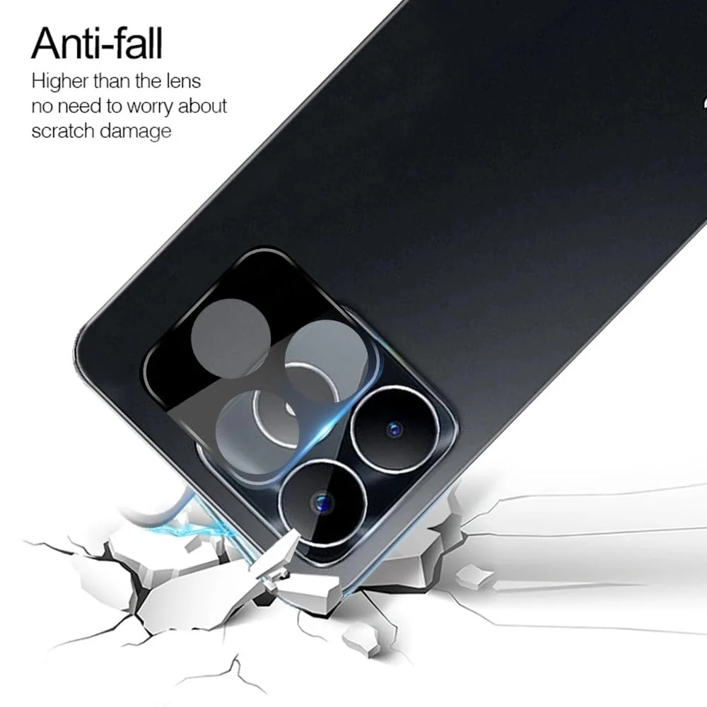 DL3 Mobilak realme C53/realme C51/realme Narzo N53 Camera Lens Protector Tempered Glass Screen Protector HD [Full Coverage][Anti-Scratch] Drop Protection Ultra Clear/Thin Lens Protector Case - Black