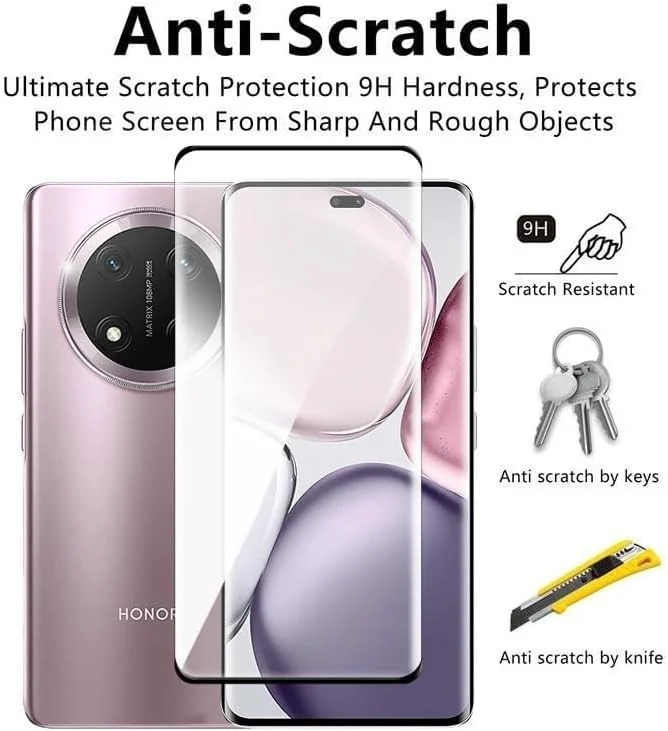 DL3 Mobilak Screen Protector for Honor X9C, Tempered Glass Screen Saver Premium HD Protective, Scratch Resistant, 9H Hardness, Full Coverage Film - Clear