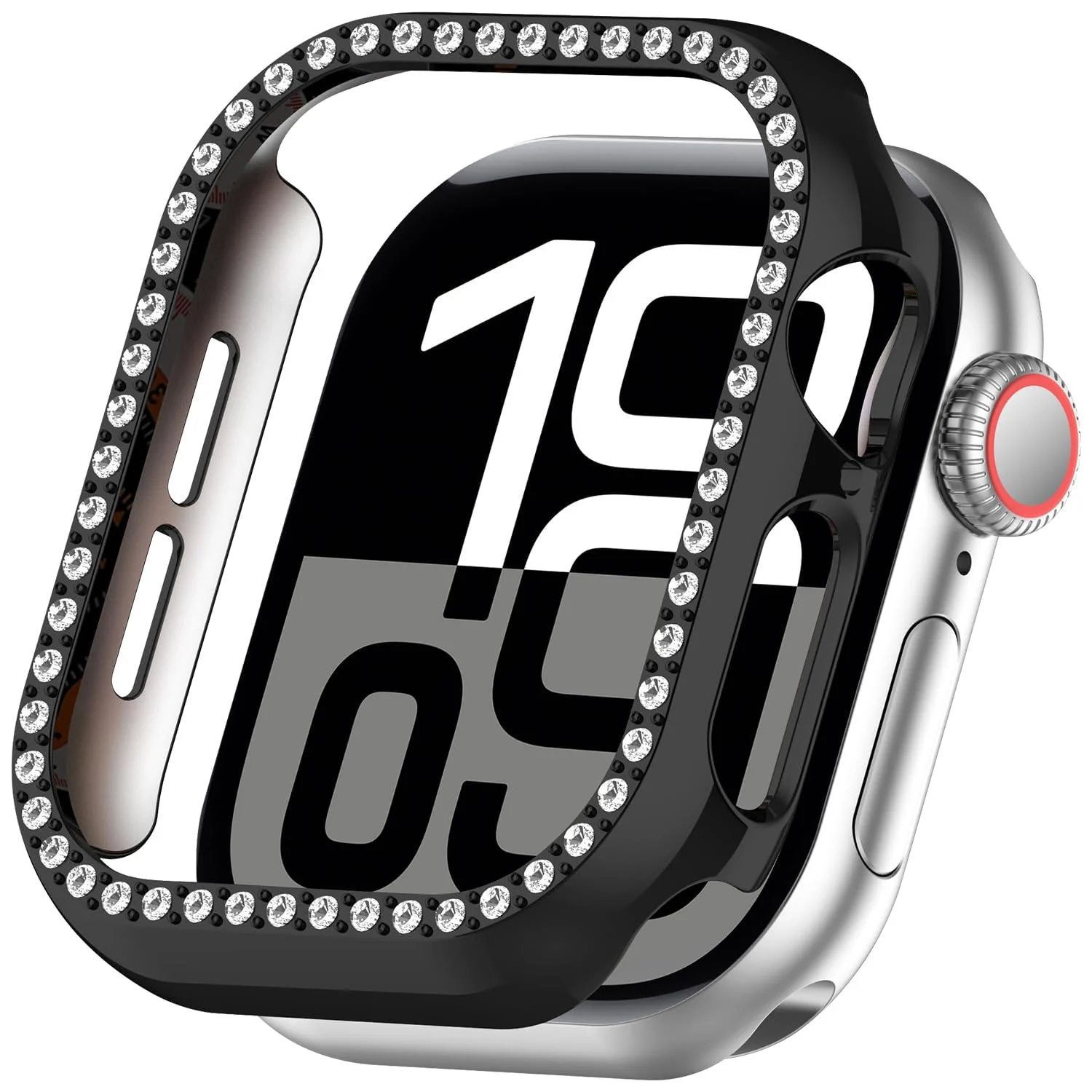 DL3 Mobilak Bling Case Without screen protector for Apple Watch Series 10 46mm, Hard PC Frame Case, Crystal Diamonds Bumper Cover for Women Girls, Slim Protective Cover for iWatch 10 46mm