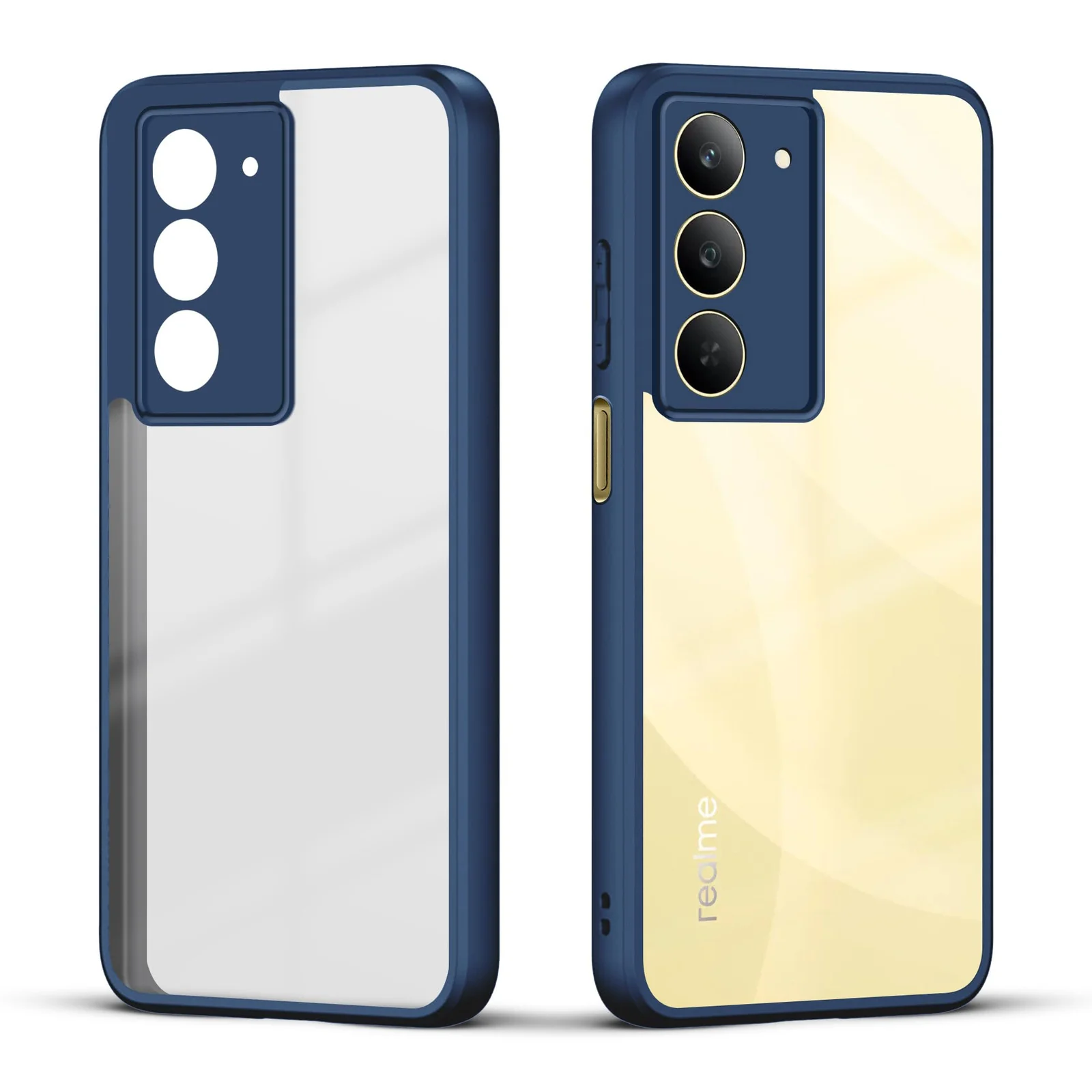 DL3 Mobilak Compatible with Vivo V30 Lite Case Transparent, Military-Grade Shockproof Anti-Yellowing, Slim Protective Phone Case Full Bumper Cover With Camera Protective - Blue