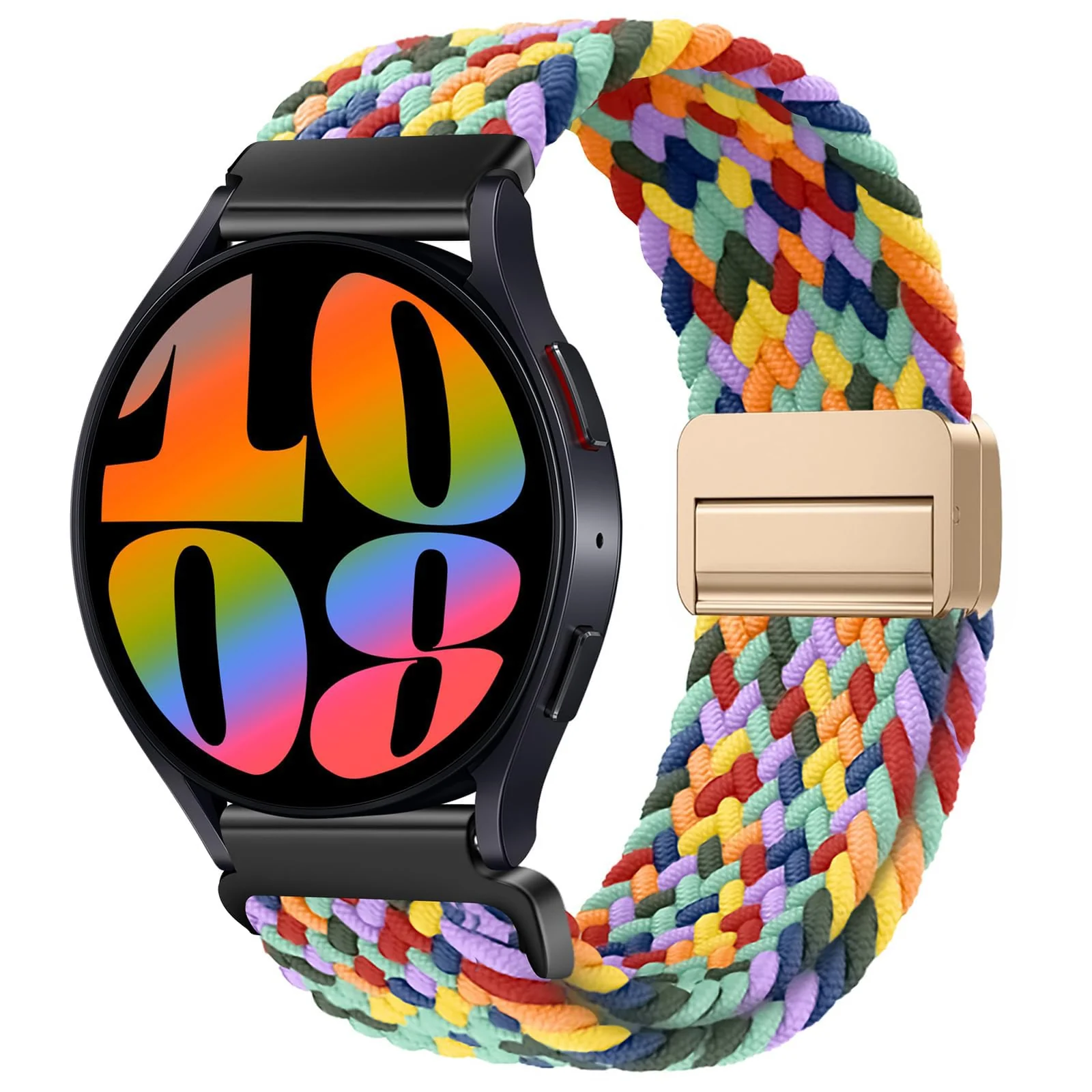 DL3 Mobilak 22mm Magnetic Band for Redmi Watch 5 Active/5 Lite/Samsung Galaxy Watch 3 45mm/Watch 46mm/Gear S3/Huawei watch GT6 GT5 46MM/GT2E/GT6 Pro/GT 5 Pro/Amazfit GTR 4/3, Stretchy Braided Nylon Sport Strap - Colorful