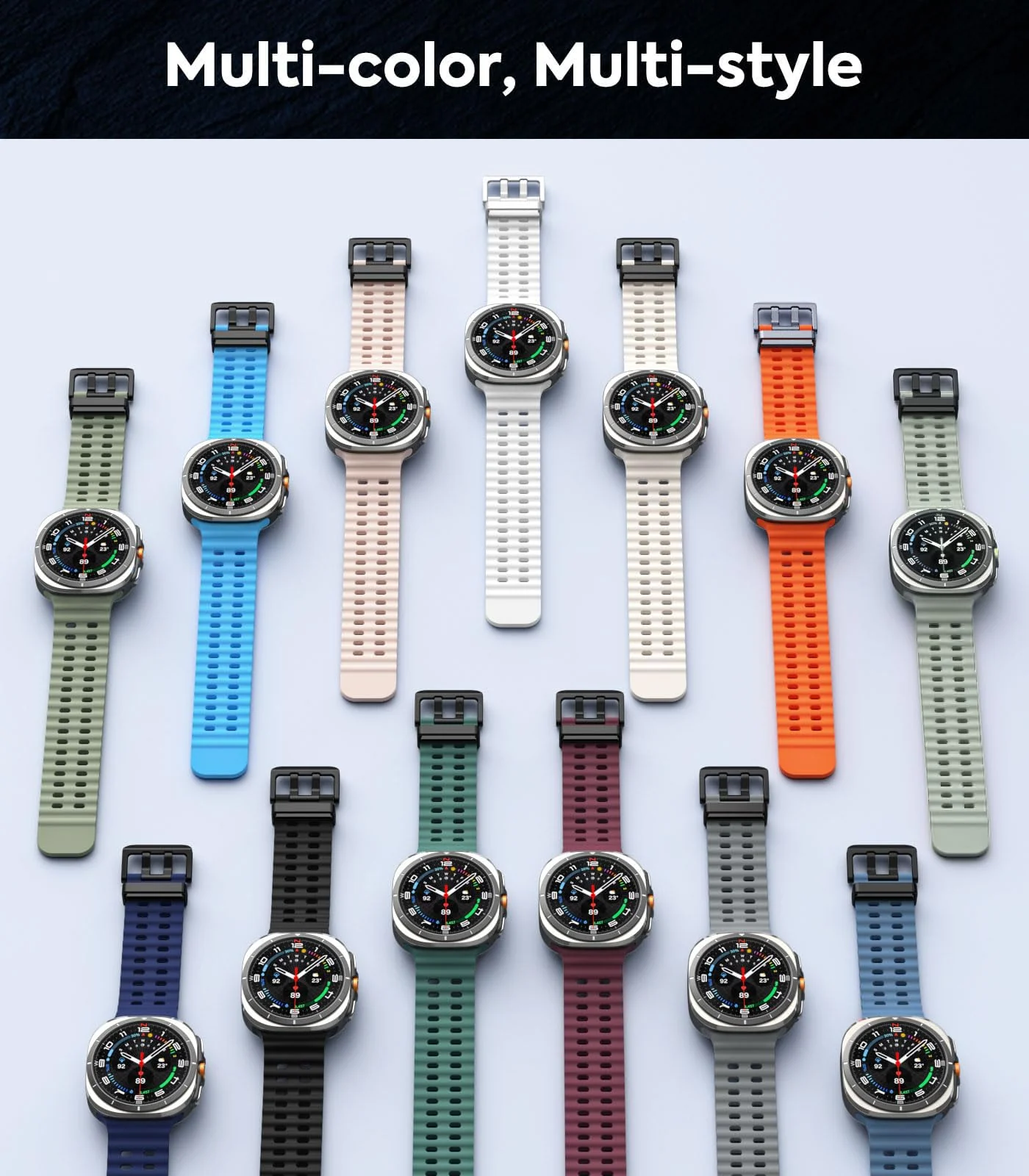 DL3 Mobilak Sport Band Compatible with Samsung Galaxy Watch Ultra Band 47mm Women Men, Breathable Soft Silicone Waterproof Watch Strap Accessories for Samsung Watch 7 Ultra Bands - Mint Green