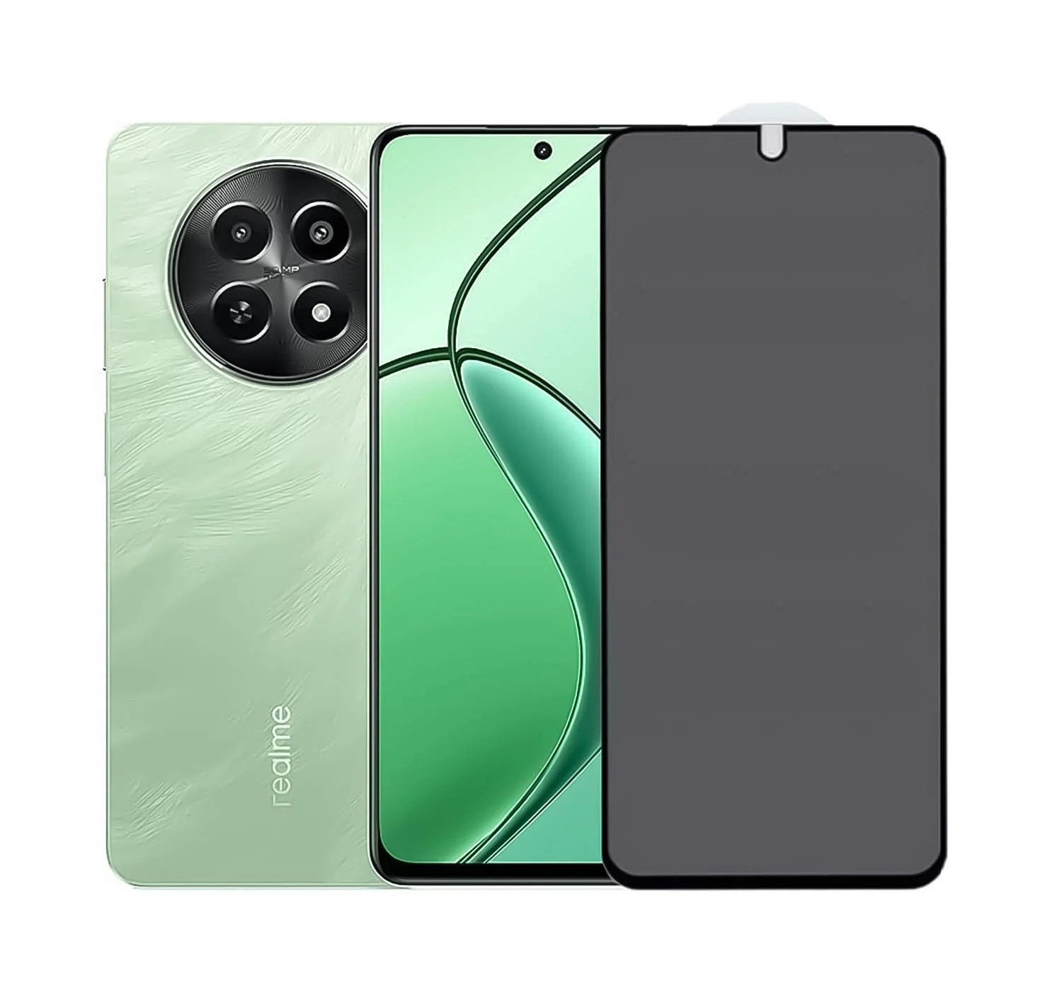 DL3 Mobilak Screen Protector for realme 13 5G/12 5G/12x 5G/realme 11 5G/11x 5G/realme C65 4G 5G/C67/C55/OPPO A60/A58 4G Glass Full Coverage Anti Spy Tempered Glass Protective Film - Privacy