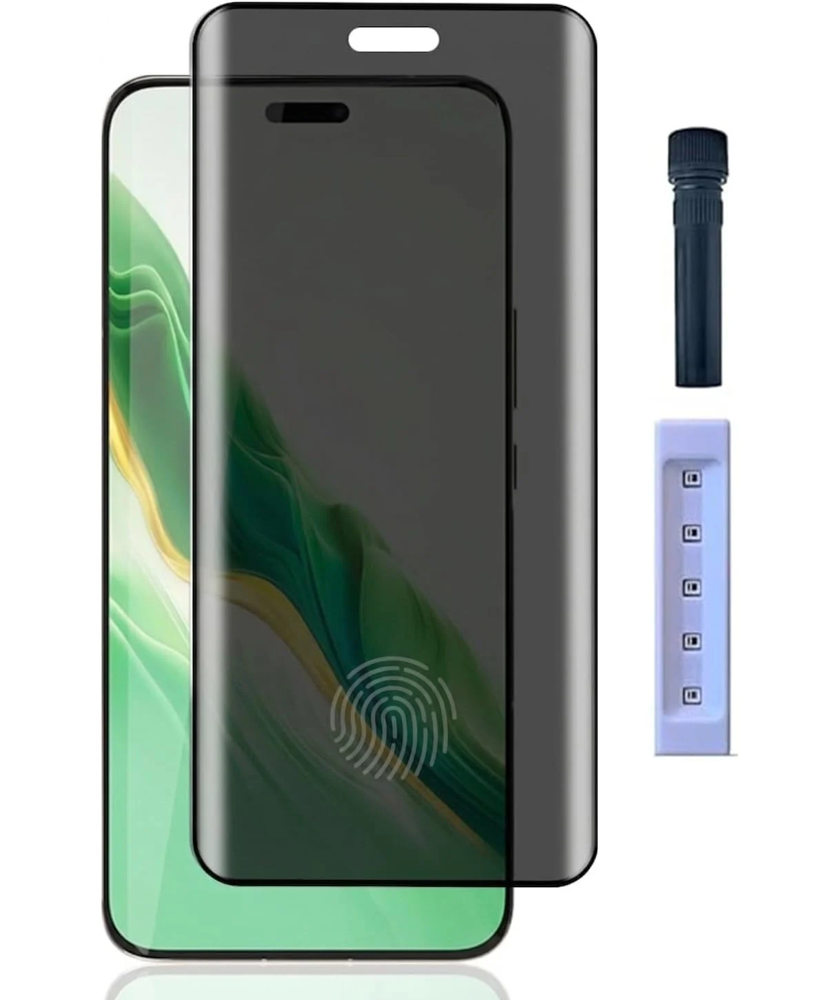 DL3 Mobilak Screen Protector for Honor Magic 6 Pro UV Glass Fingerprint Reader Support 3D Curved Anti-Spy Tempered Glass Screen Protector - Privacy