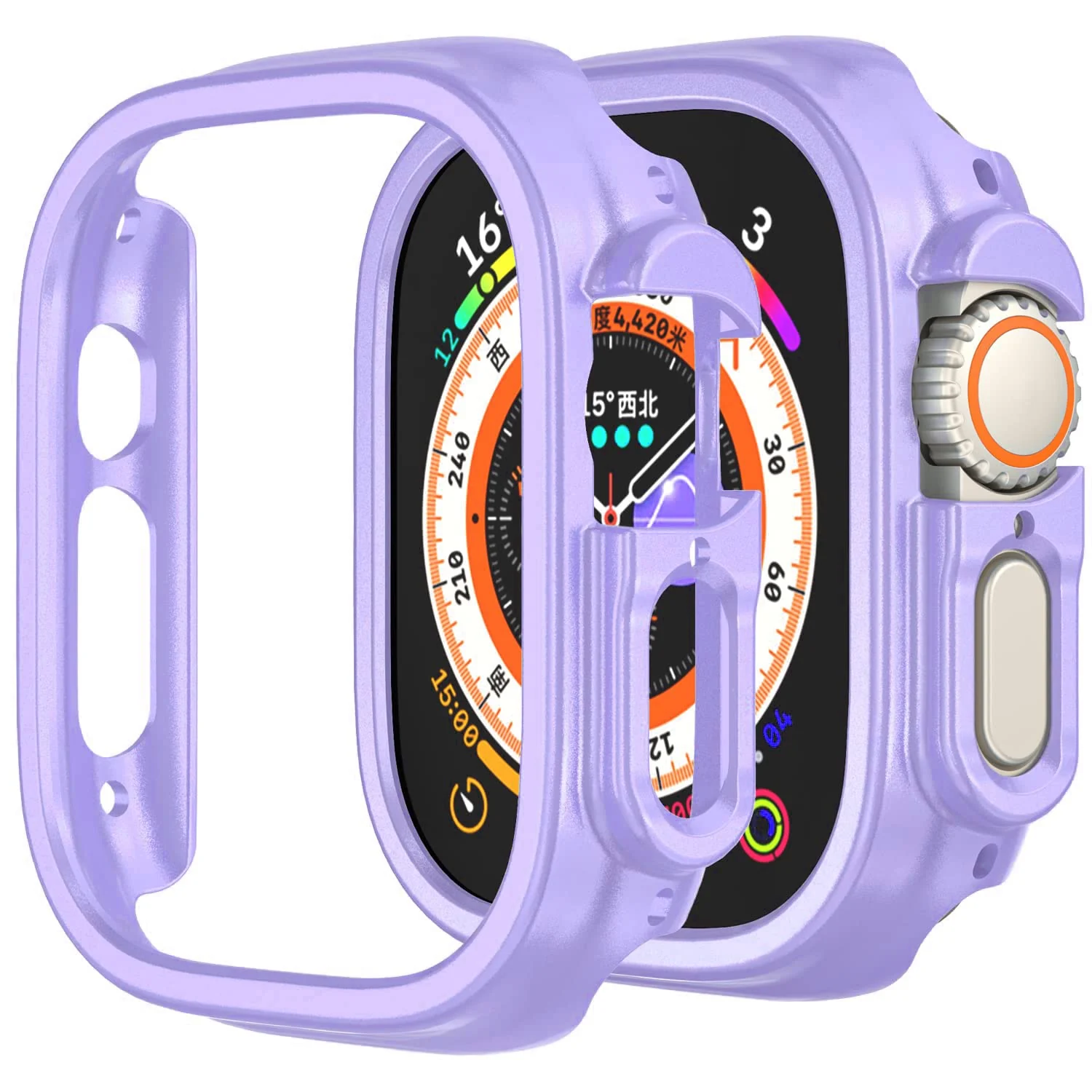 DL3 Mobilak Compatible For Apple Watch Ultra Case 49mm, Shockproof Ultra-Thin Hard PC Bumper Case All-Around Edge Protective Cover Frame[NO Screen Protector] for iWatch Accessories - Purple