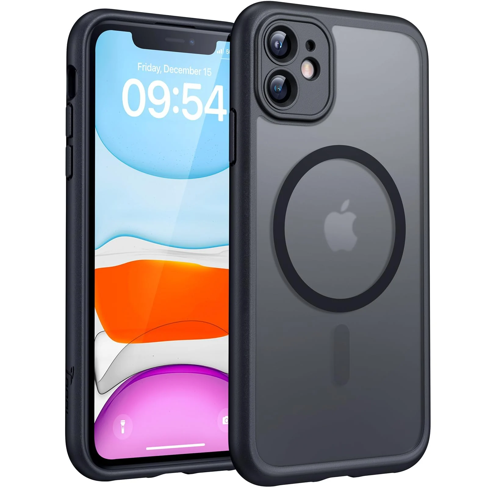 DL3 Mobilak Translucent Matte Case for iPhone 11, Compatible with MagSafe accessories, Supports wireless charging, Camera protection - Black