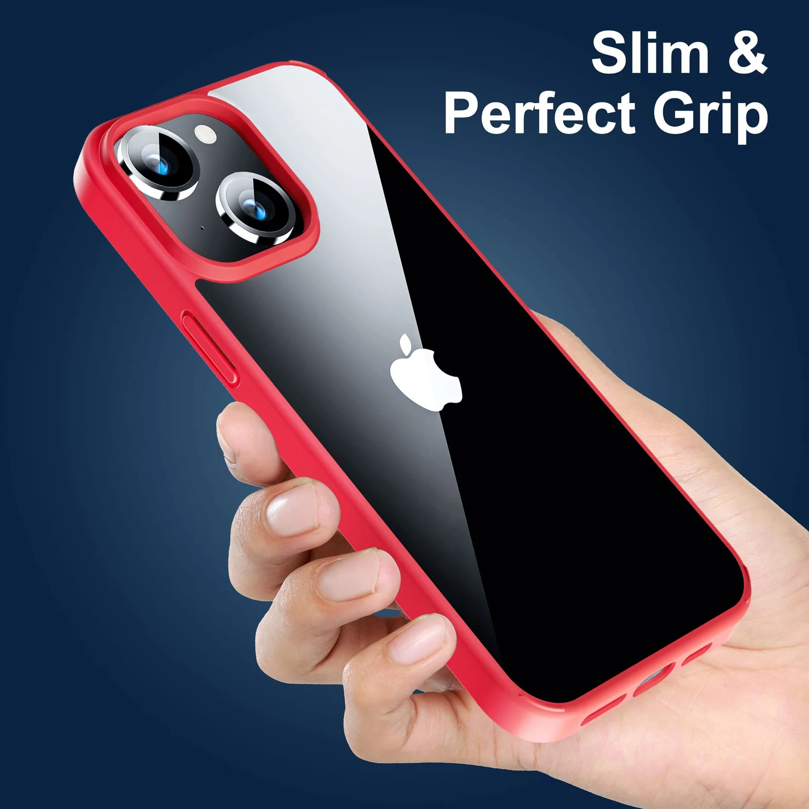 DL3 Mobilak Clear Protective Case for iPhone 14 - Red