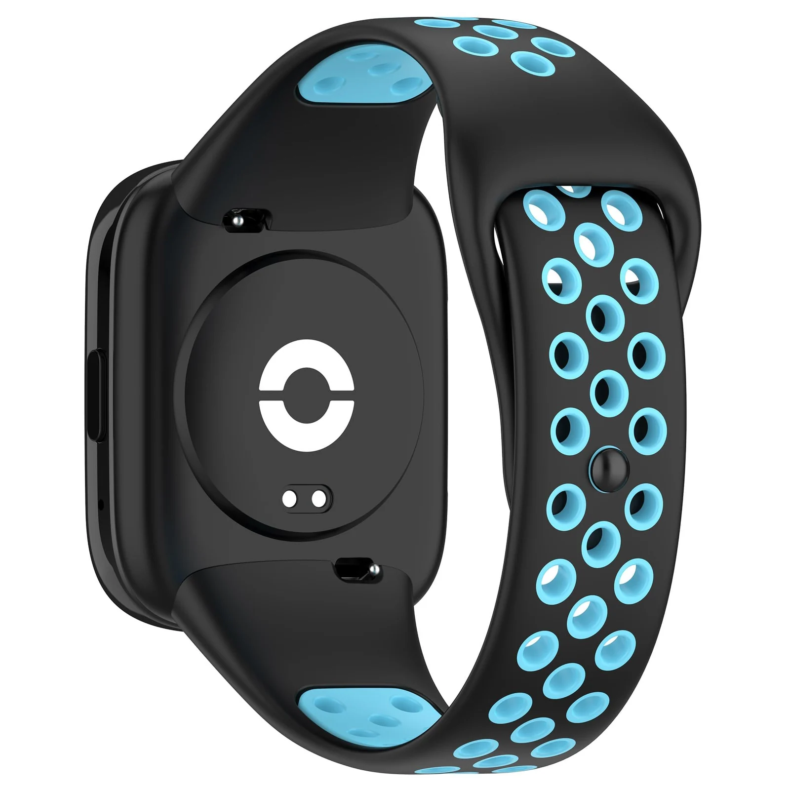 DL3 Mobilak Strap Silicone Compatible With Xiaomi Redmi Watch 3 Active/Redmi Watch 3 Lite, Sport Silicone Watch Band Wrist Strap, Bracelet Wristband Wrist Strap - Black Blue