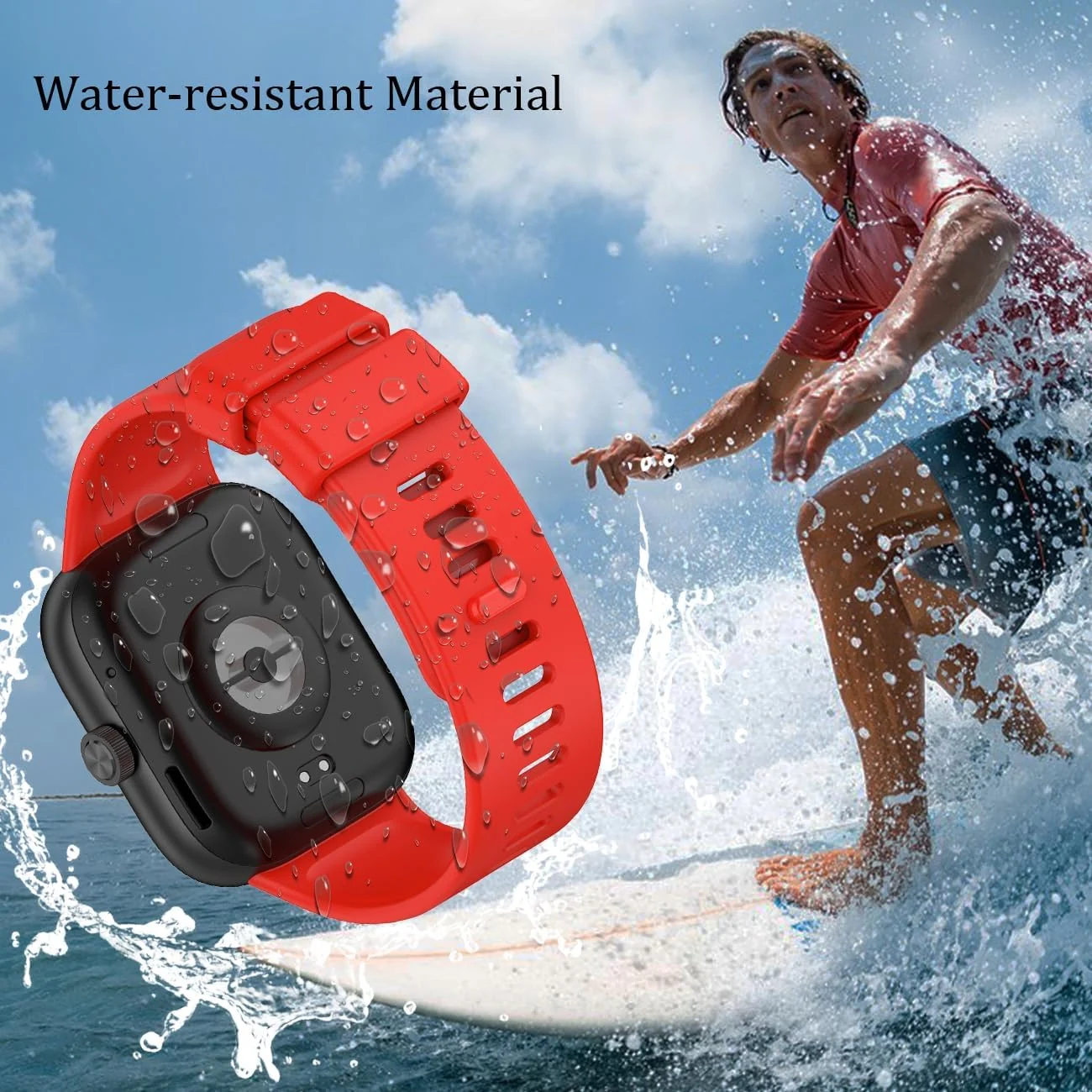 DL3 Mobilak Bracelet Compatible with Xiaomi Redmi Watch 6/5/4 / Xiaomi Smart Band 10 Pro/9 Pro/8 Pro, Soft TPU Replacement Strap Sports, Strap for Men and Women - Red