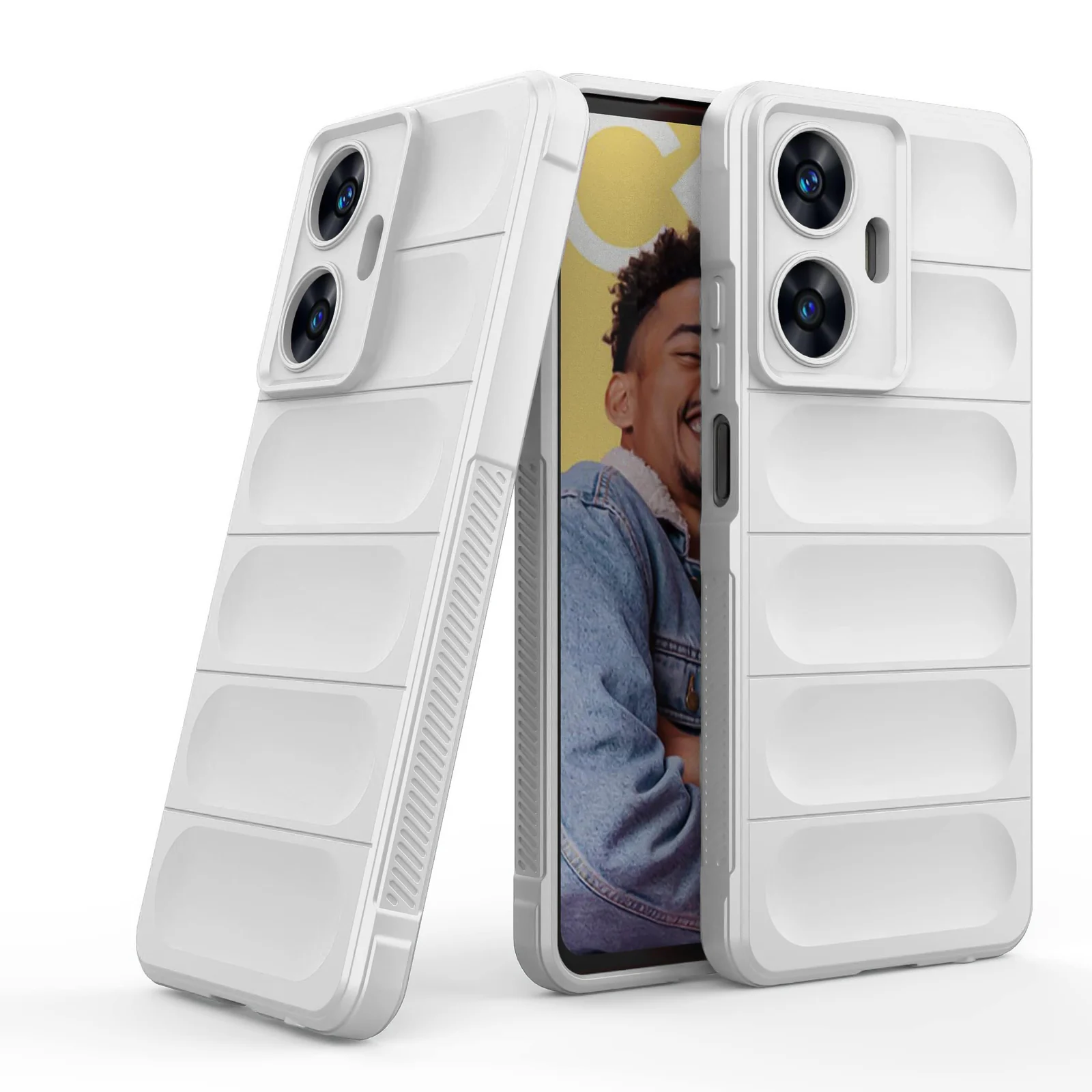 DL3 Mobilak Flexible Silicone and TPU Protective Case with Camera Protection for realme C55 / Narzo N55 - White