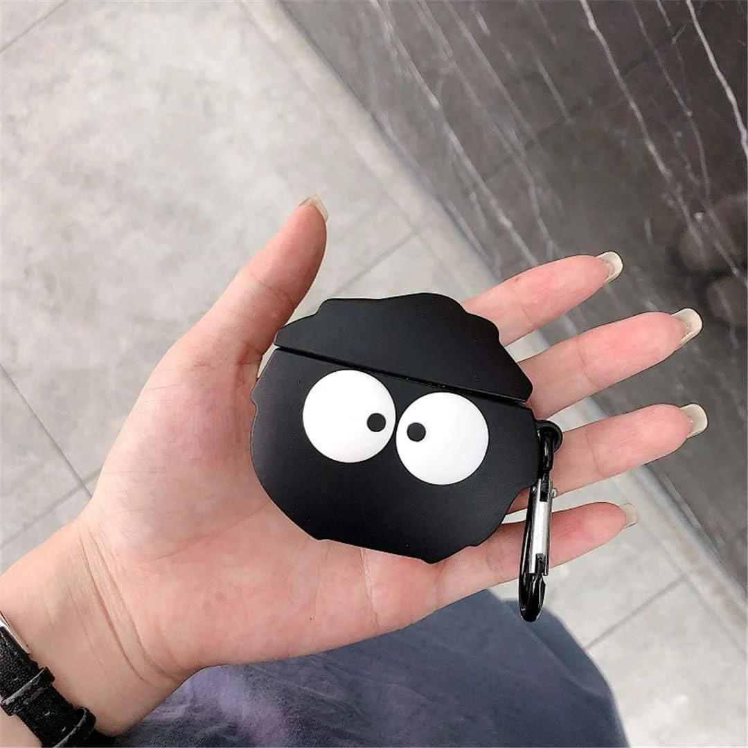 DL3 Mobilak Compatible with AirPods Pro 2/1 Gen Case Soft Silicone Shockproof Cover for Apple iPod Pro 2nd/1st Generation, New 3D Cute Cartoon Creative Fun Case with Keychain Design - Black White1