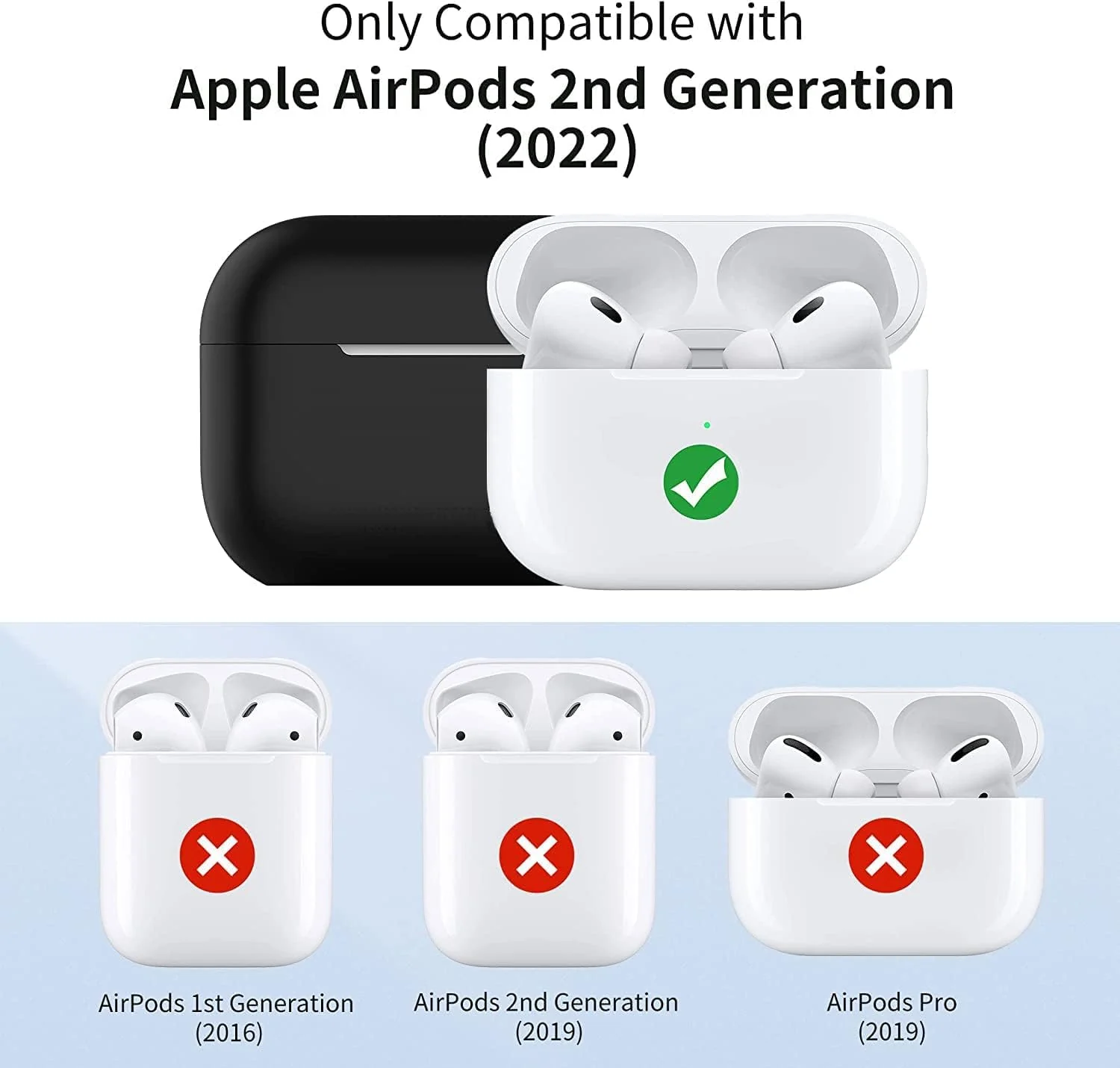 DL3 Mobilak Compatible with AirPods Pro 2nd Generation Case Cover, Protective Silicone Skin Accessories with Keychain for Women Men for Apple AirPods Pro Gen 2 (2022), Front LED Visible - White