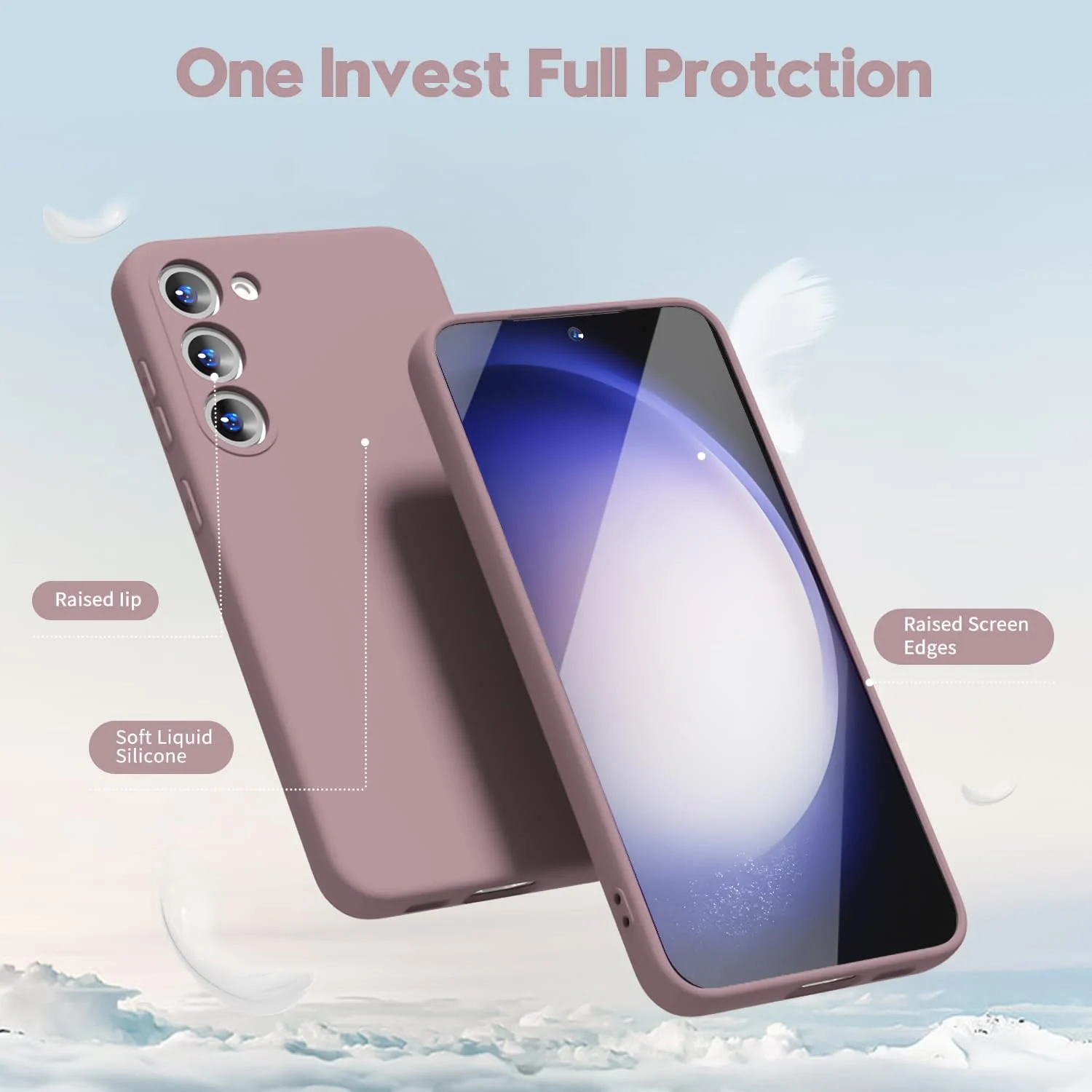 DL3 Mobilak Liquid Silicone Protective Case for Samsung Galaxy Note10 with Microfiber Lining and Shockproof Design - Cashmere