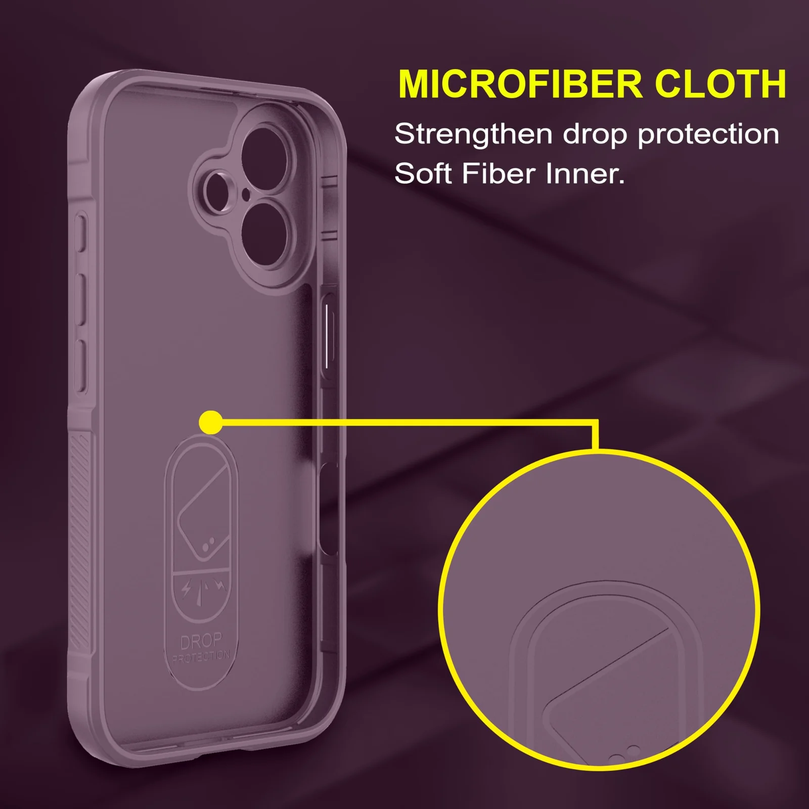 DL3 Mobilak Soft Silicone Protective Case for iPhone 16 Plus with Camera Protection and Shockproof Design - Purple