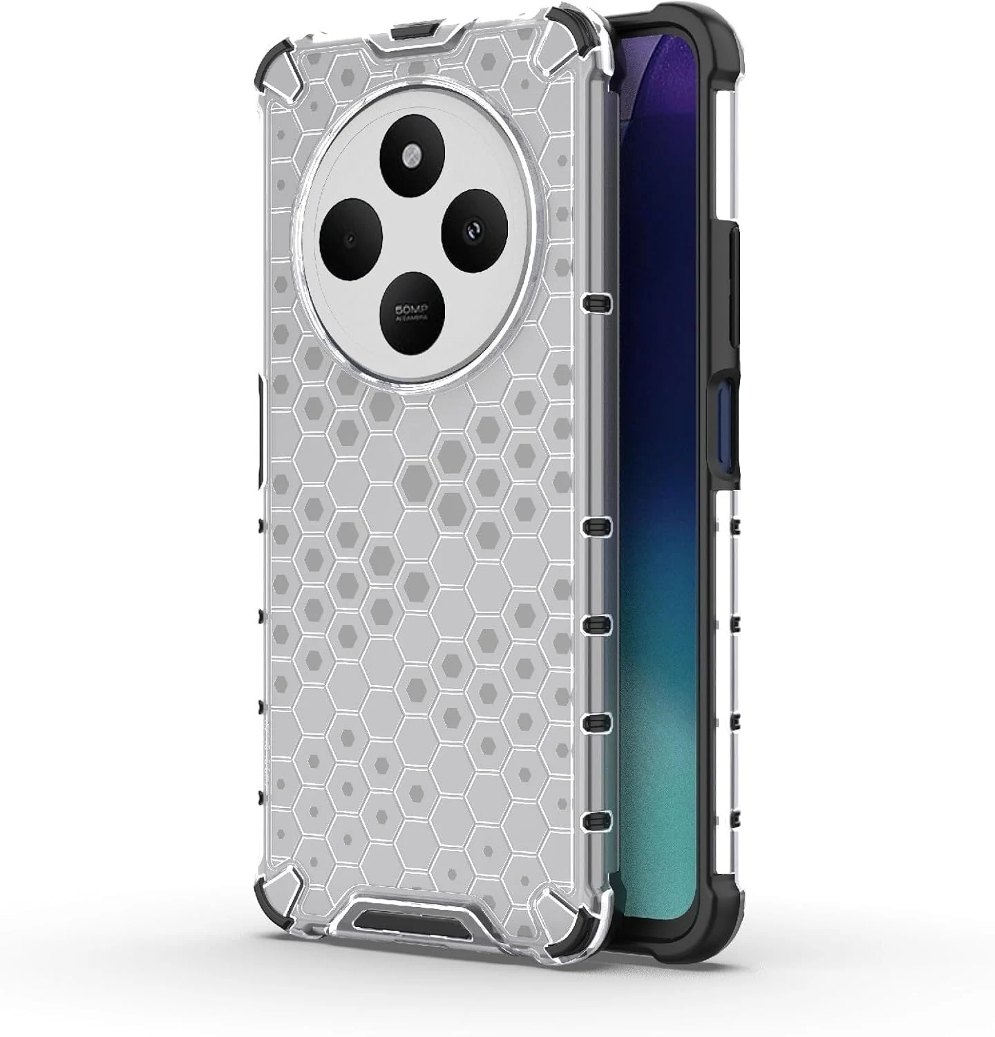 DL3 Mobilak Honeycomb Protective Case for Xiaomi Redmi 14C 4G / Poco C75, Shock-absorbing protection, Transparent design, Slim, lightweight profile