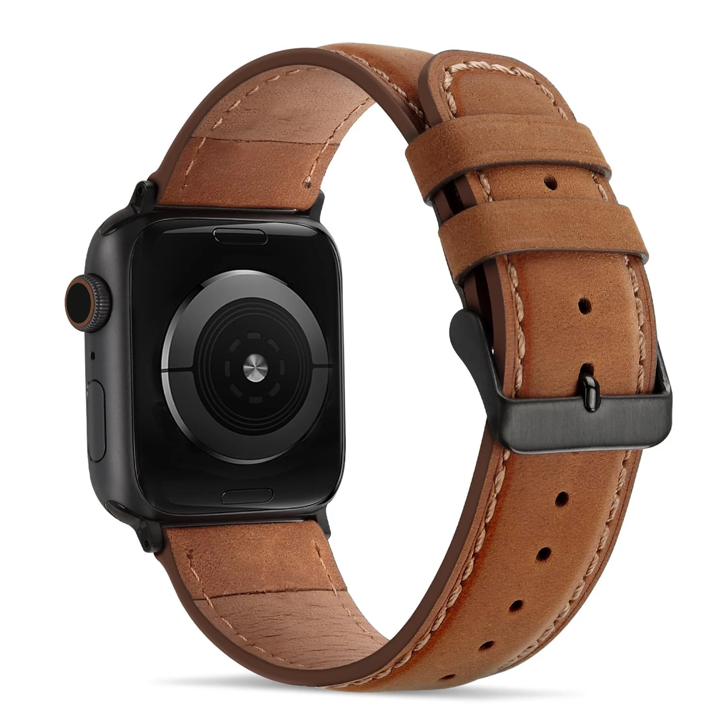 DL3 Mobilak Compatible with Apple Watch Band 49mm 46mm 45mm 44mm 42mm Leather Band Replacement Strap, Soft Leather Bracelet for iWatch Series 11 10 9 8 7 6 5 4 SE SE2 Ultra 3 2 1 - Light Brown